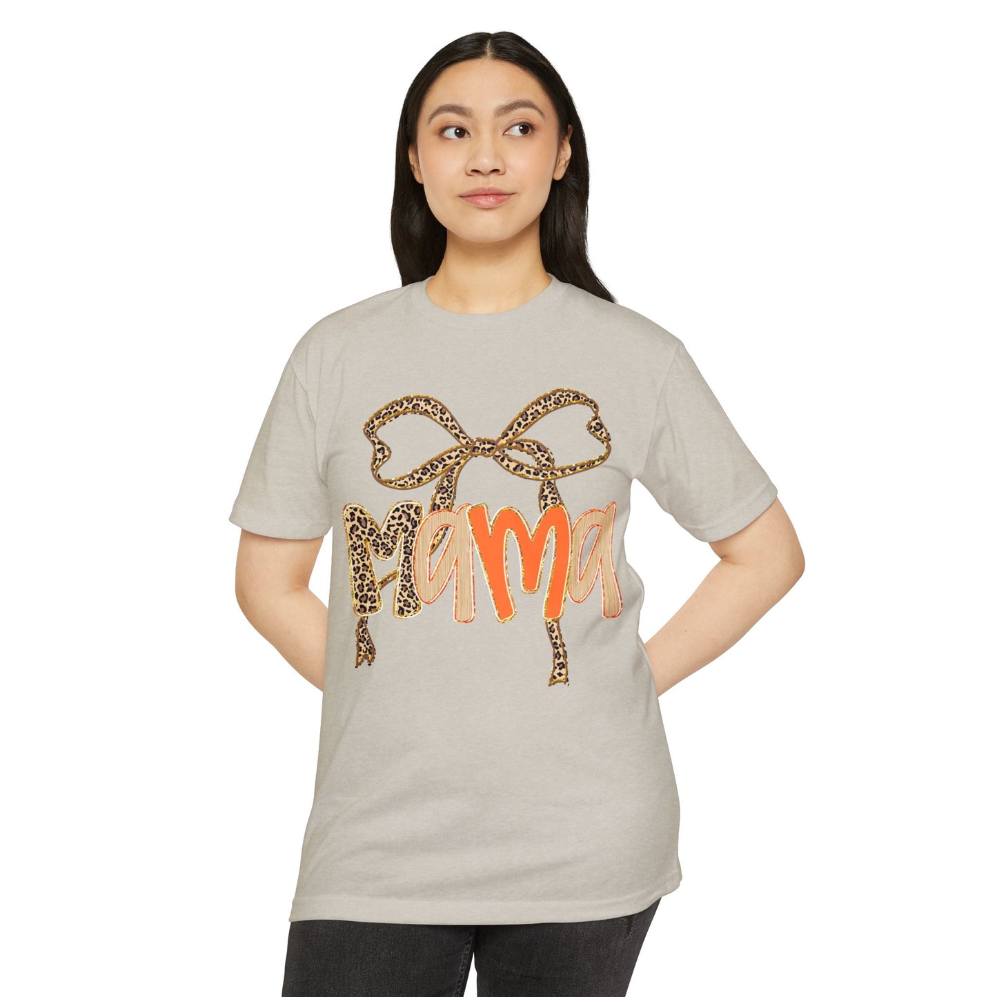 Mama Leopard Print T-Shirt | Unisex CVC Tee for Mother's Day, Birthdays, Family Gatherings, Gifts, Casual Wear