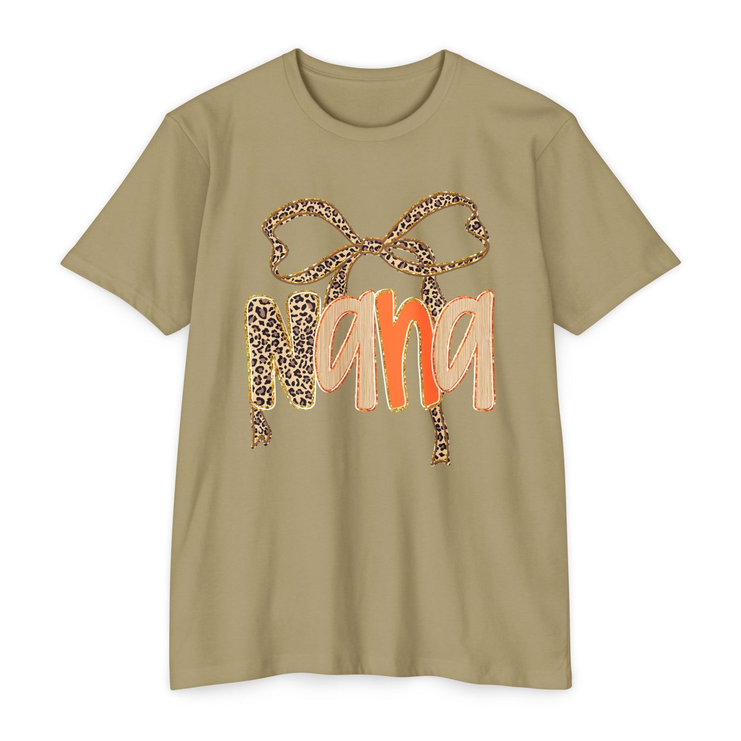 Leopard Bow Nana T-shirt, Unisex Graphic Tee for Grandmothers, Mother's Day Gift, Birthday Shirt, Cute Casual Wear
