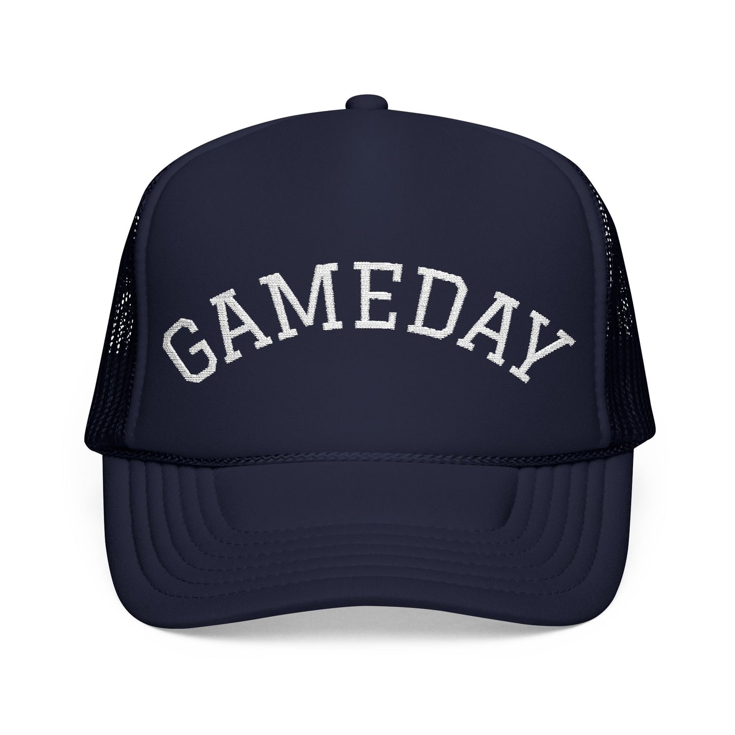 Gameday Embroidered Foam Trucker Hat, Casual Sports Hat, Outdoor Cap, Festival Headwear, Gift for Sports Fans, Summer Accessory
