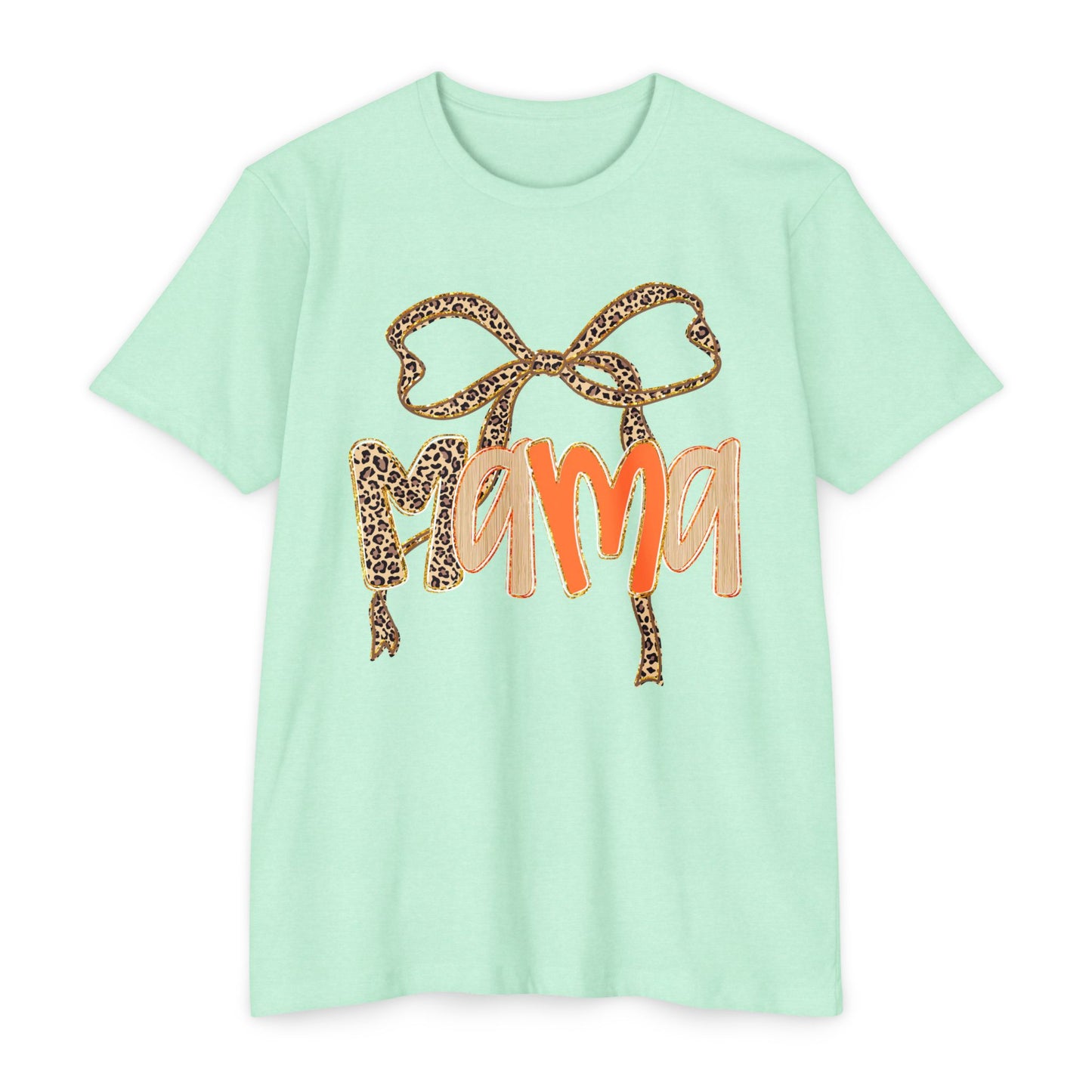 Mama Leopard Print T-Shirt | Unisex CVC Tee for Mother's Day, Birthdays, Family Gatherings, Gifts, Casual Wear