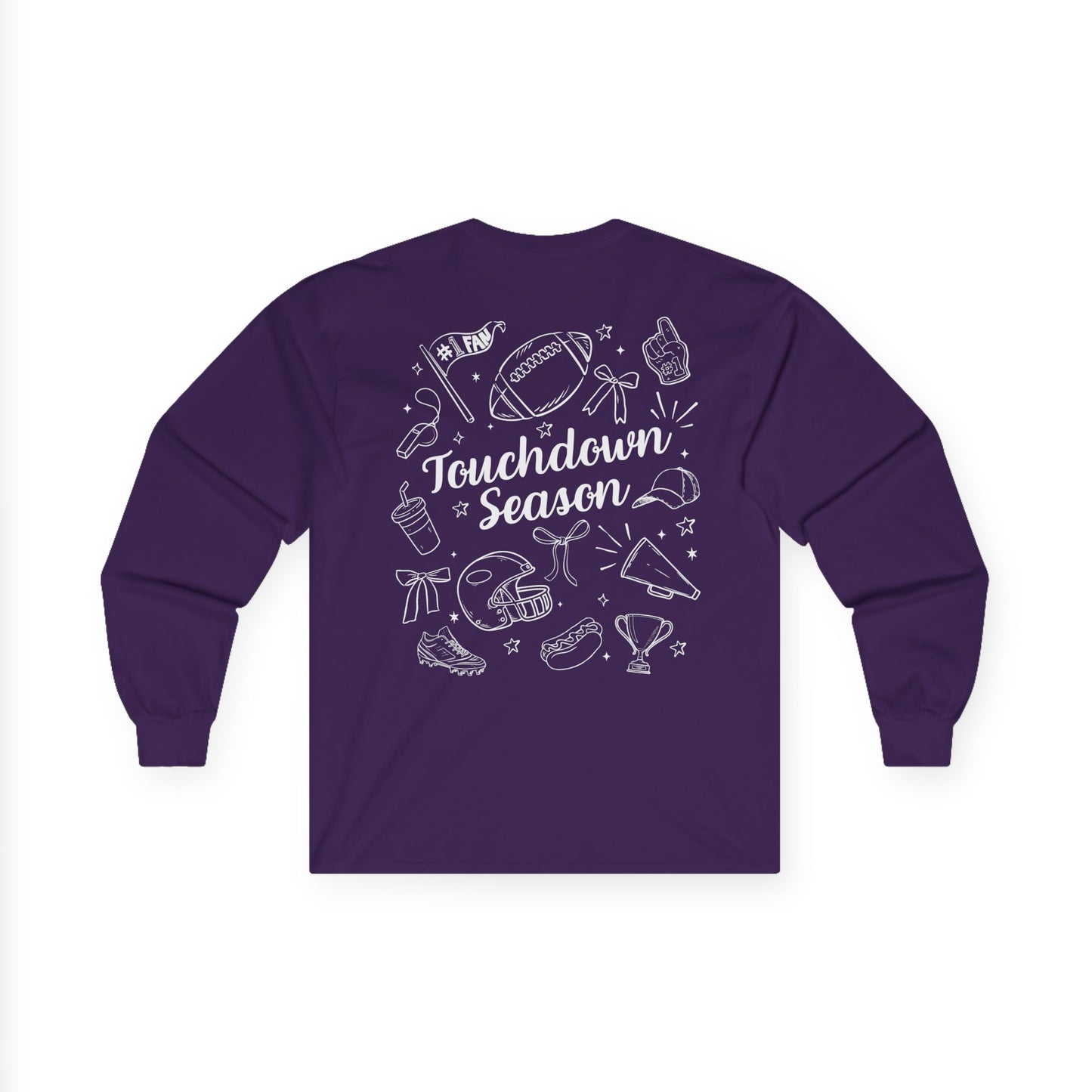 Touchdown Season Unisex Long Sleeve Tee, Football Fan Gear, Game Day Apparel, Holiday Gifts, Sports Lover Gift