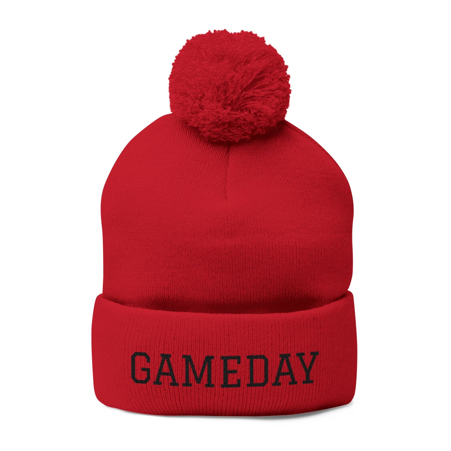 Gameday Pom-Pom Knit Cap - Cozy Beanie for Sports Enthusiasts, Perfect Gift for Winter, Tailgate, Outdoor Adventures, Casual Wear