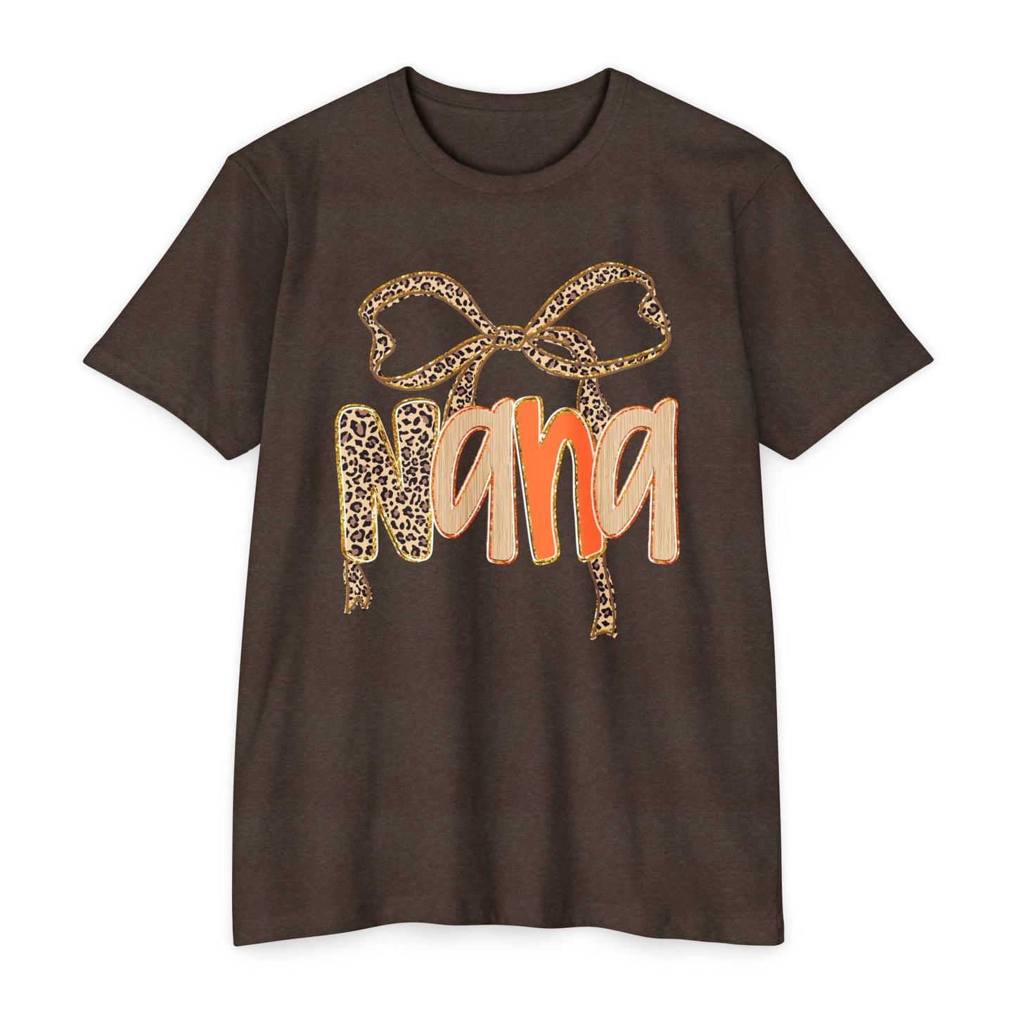 Leopard Bow Nana T-shirt, Unisex Graphic Tee for Grandmothers, Mother's Day Gift, Birthday Shirt, Cute Casual Wear