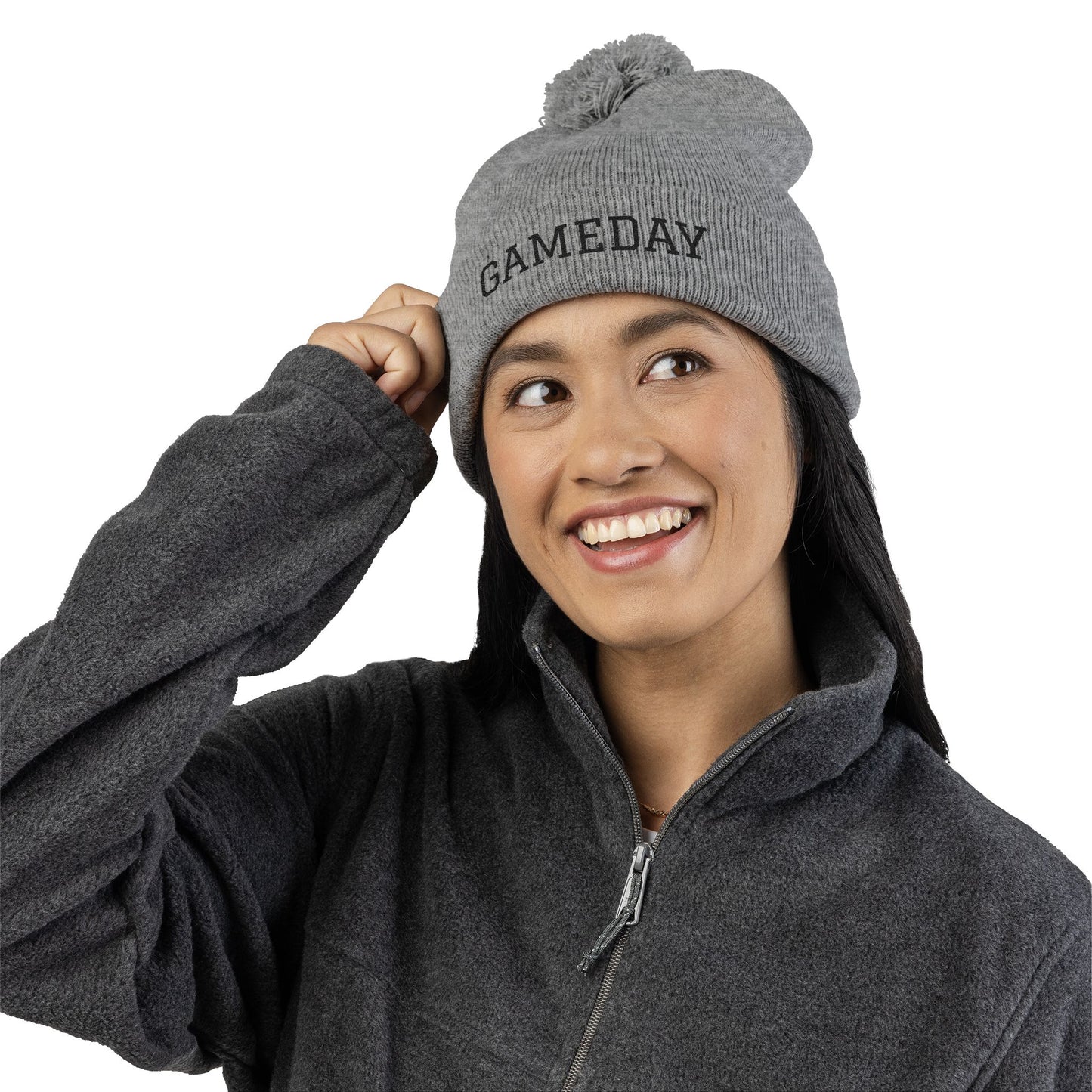 Gameday Pom-Pom Knit Cap - Cozy Beanie for Sports Enthusiasts, Perfect Gift for Winter, Tailgate, Outdoor Adventures, Casual Wear