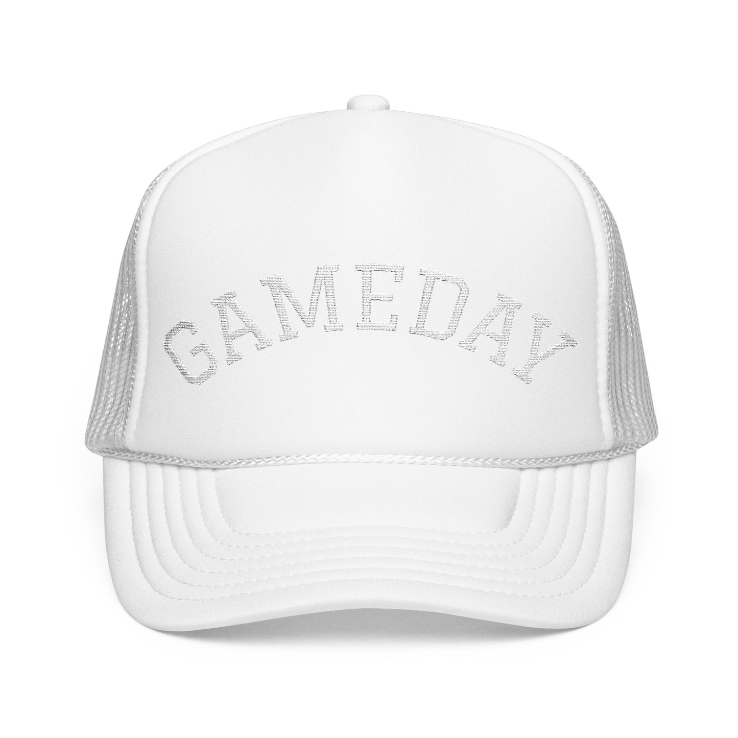 Gameday Embroidered Foam Trucker Hat, Casual Sports Hat, Outdoor Cap, Festival Headwear, Gift for Sports Fans, Summer Accessory