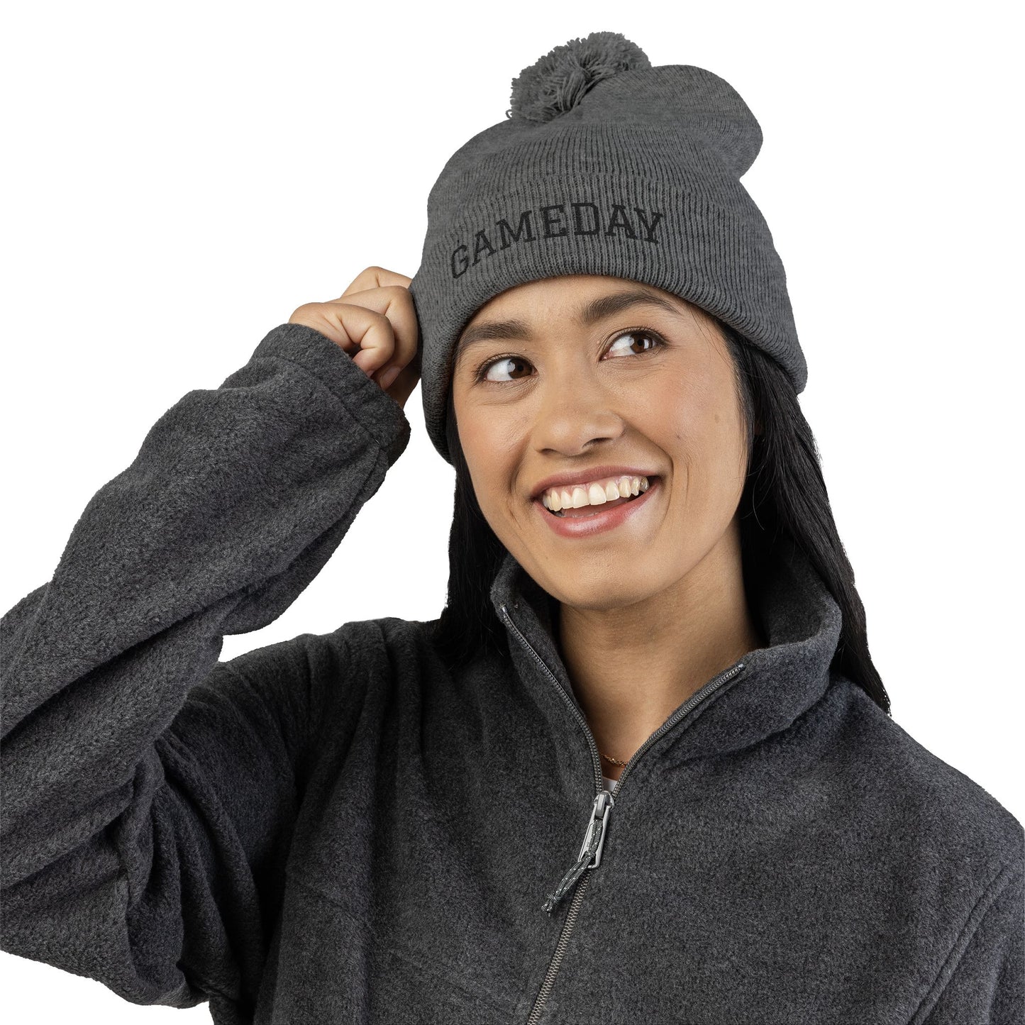 Gameday Pom-Pom Knit Cap - Cozy Beanie for Sports Enthusiasts, Perfect Gift for Winter, Tailgate, Outdoor Adventures, Casual Wear