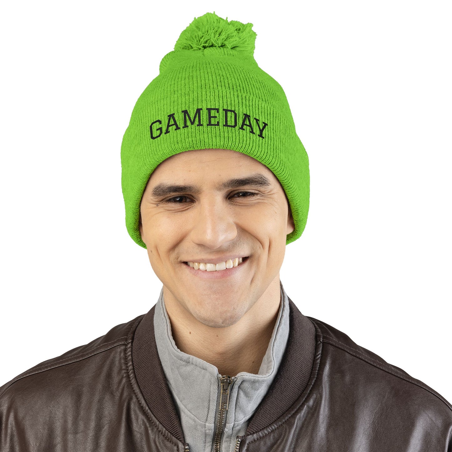 Gameday Pom-Pom Knit Cap - Cozy Beanie for Sports Enthusiasts, Perfect Gift for Winter, Tailgate, Outdoor Adventures, Casual Wear