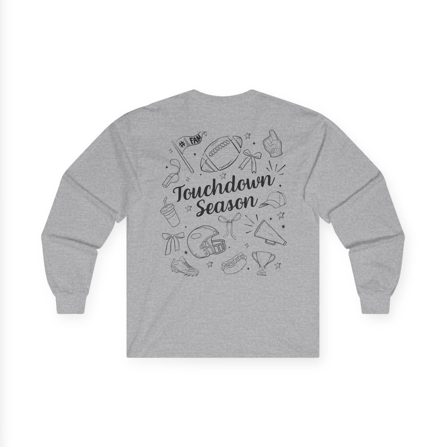Touchdown Season Long Sleeve Tee | Unisex Cotton Shirt for Football Fans, Sports Gift, Game Day Apparel, Comfy Layering, Casual Style