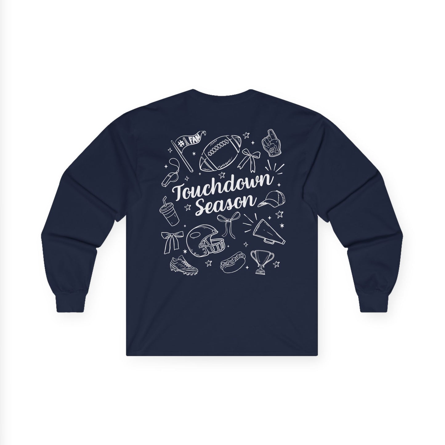 Touchdown Season Unisex Long Sleeve Tee, Football Fan Gear, Game Day Apparel, Holiday Gifts, Sports Lover Gift