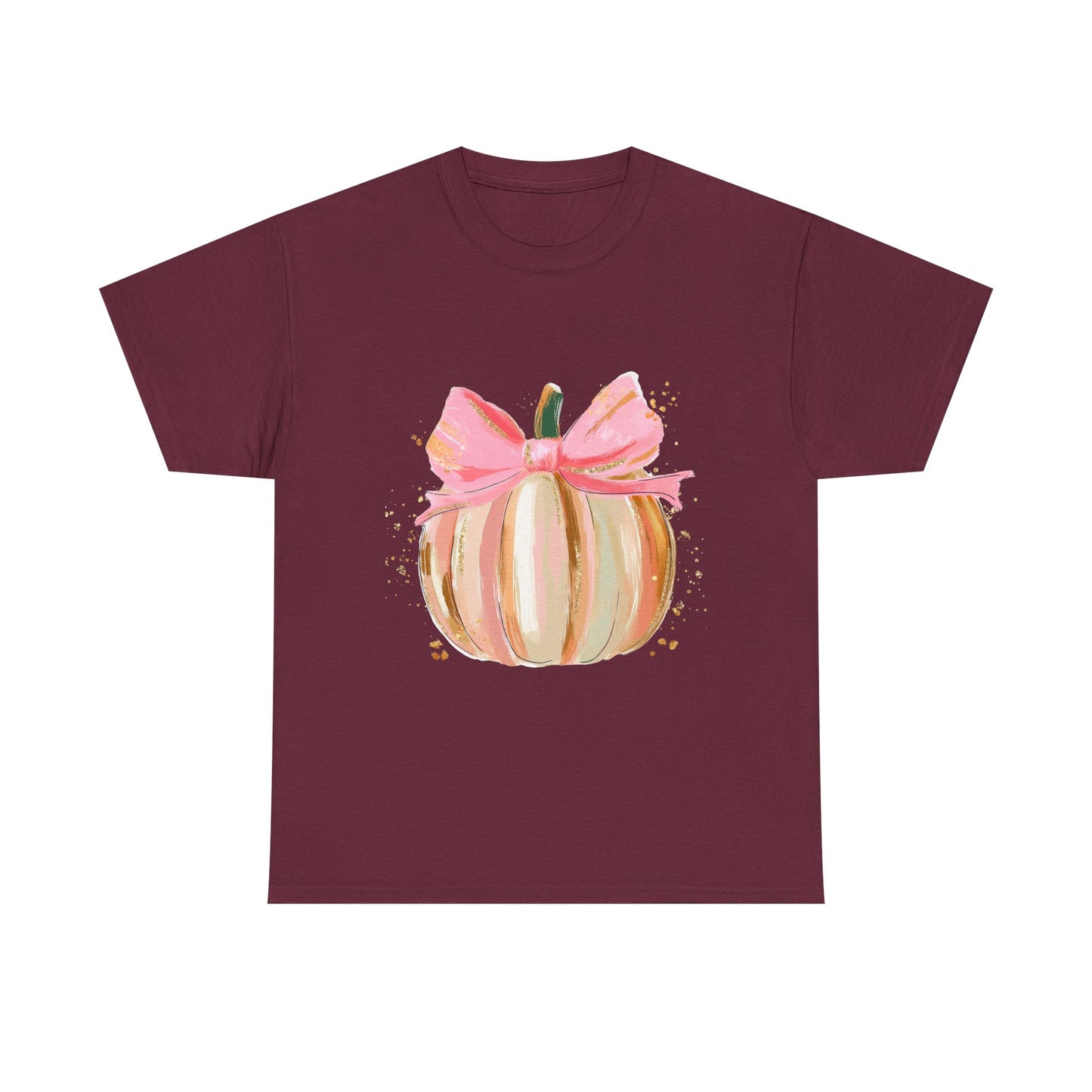 Pumpkin Bow Unisex Cotton Tee, Cute Fall T-Shirt, Harvest Apparel, Halloween Shirt, Thanksgiving Outfit, Seasonal Gift