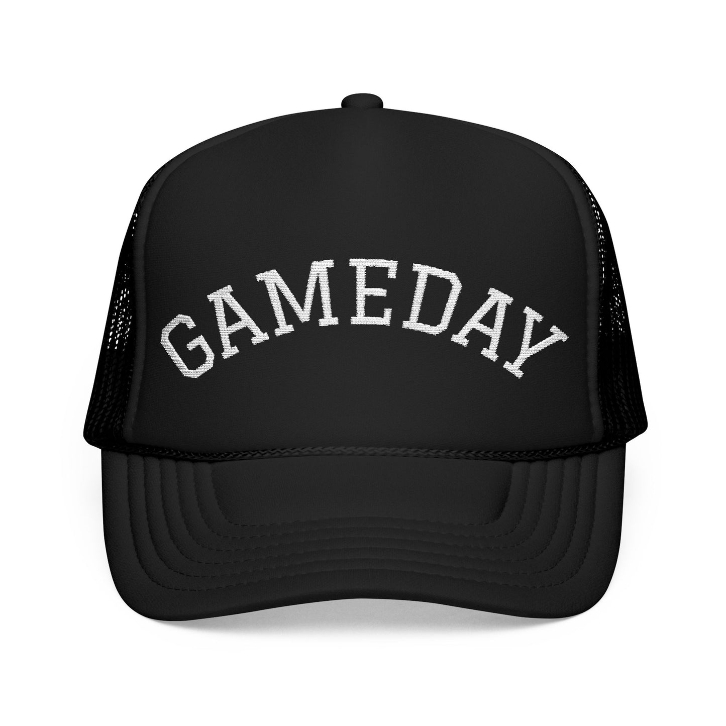 Gameday Embroidered Foam Trucker Hat, Casual Sports Hat, Outdoor Cap, Festival Headwear, Gift for Sports Fans, Summer Accessory