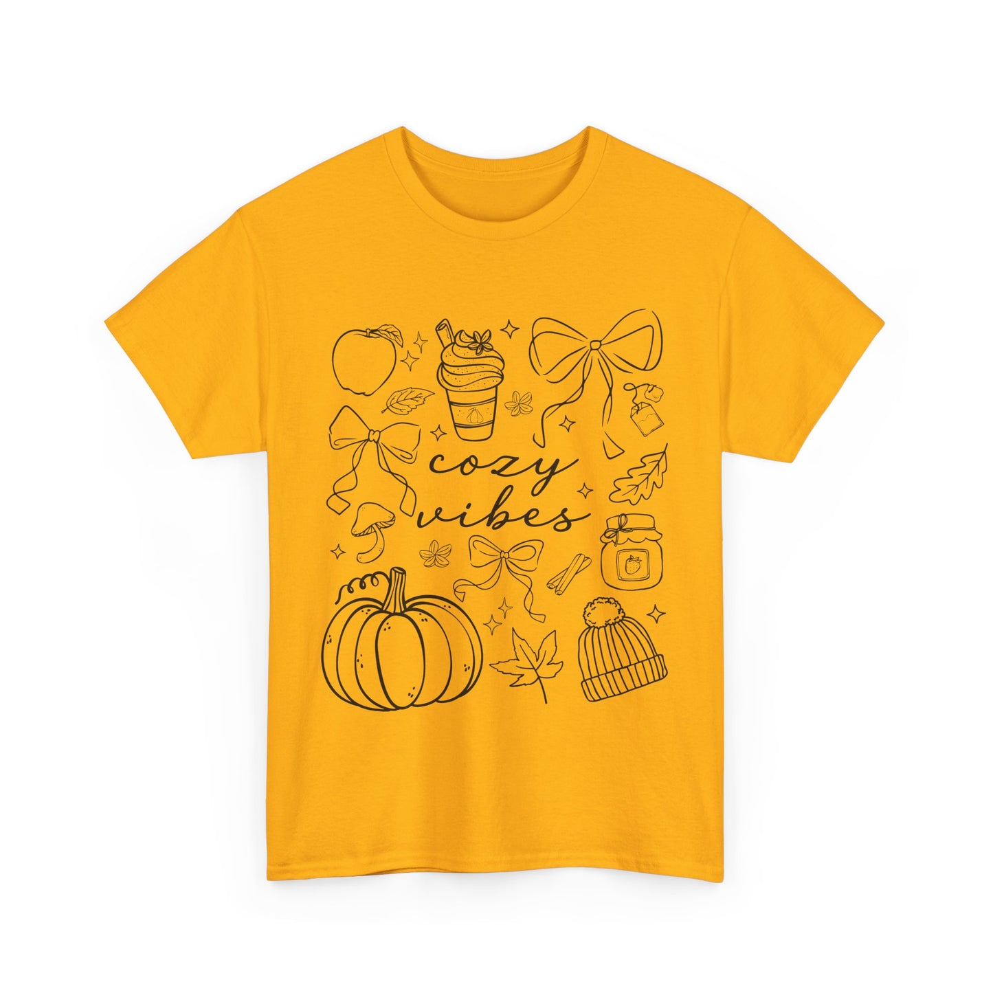 Cozy Vibes Unisex Cotton Tee, Fall Apparel, Gift for Friends, Halloween Top, Autumn Fashion