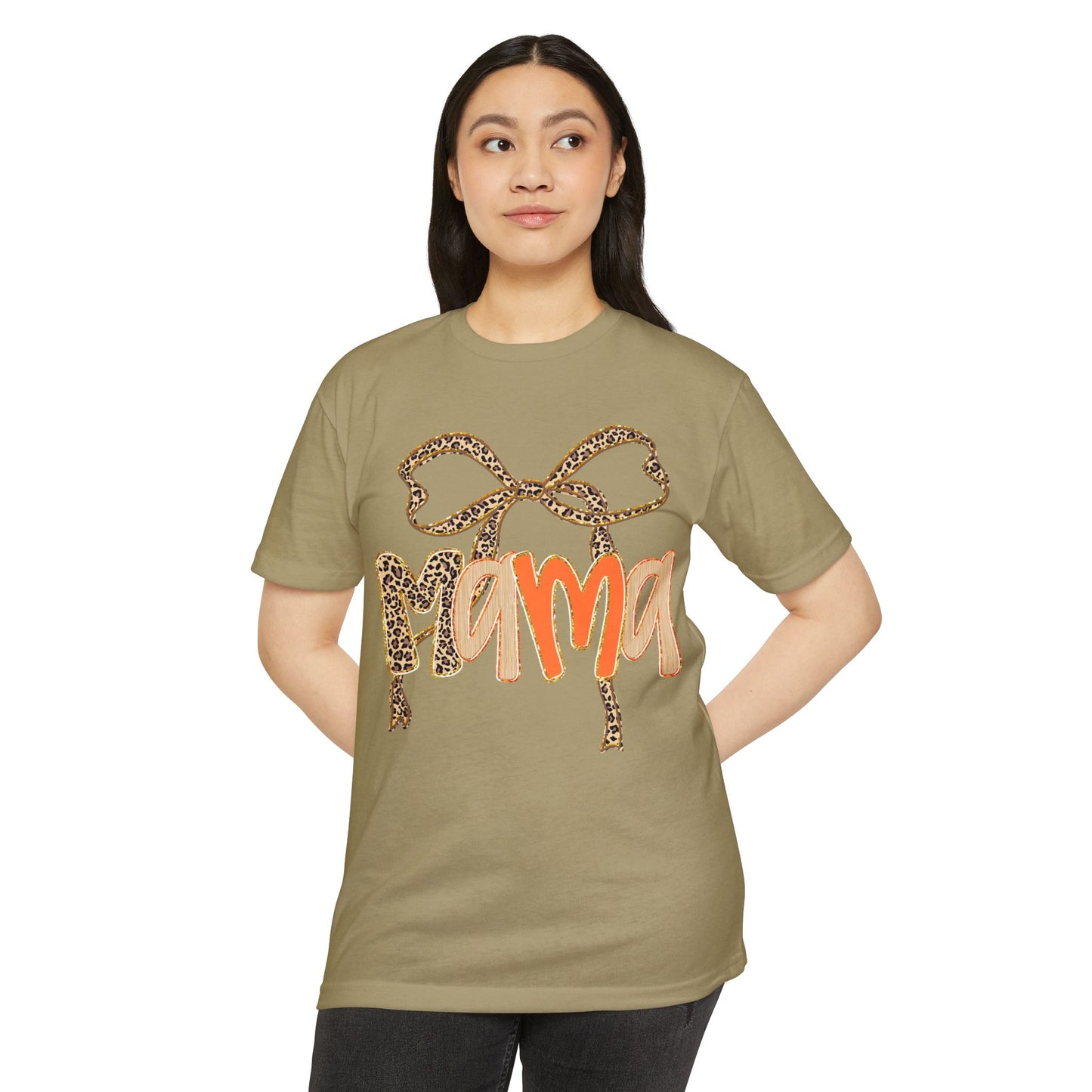 Mama Leopard Print T-Shirt | Unisex CVC Tee for Mother's Day, Birthdays, Family Gatherings, Gifts, Casual Wear