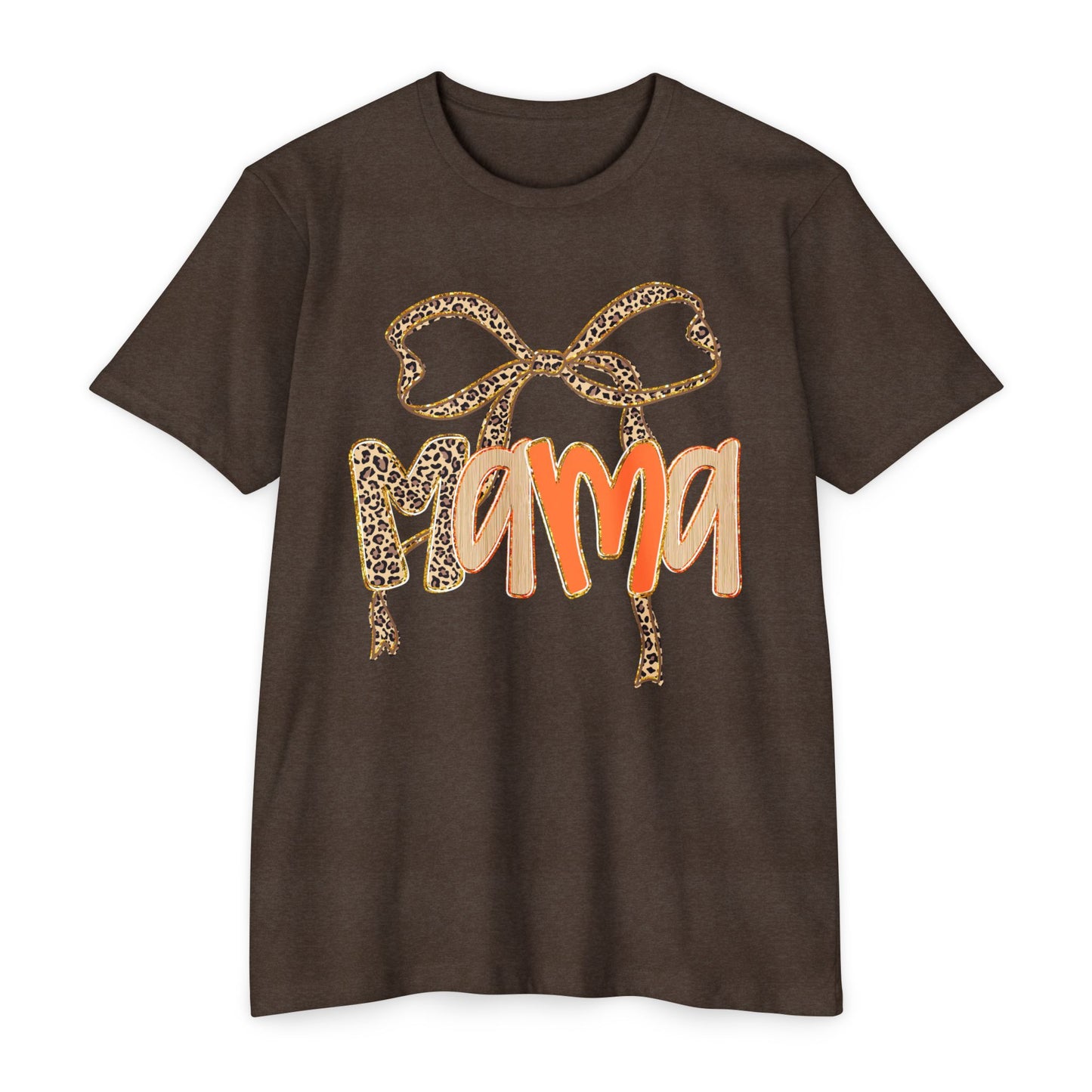 Mama Leopard Print T-Shirt | Unisex CVC Tee for Mother's Day, Birthdays, Family Gatherings, Gifts, Casual Wear
