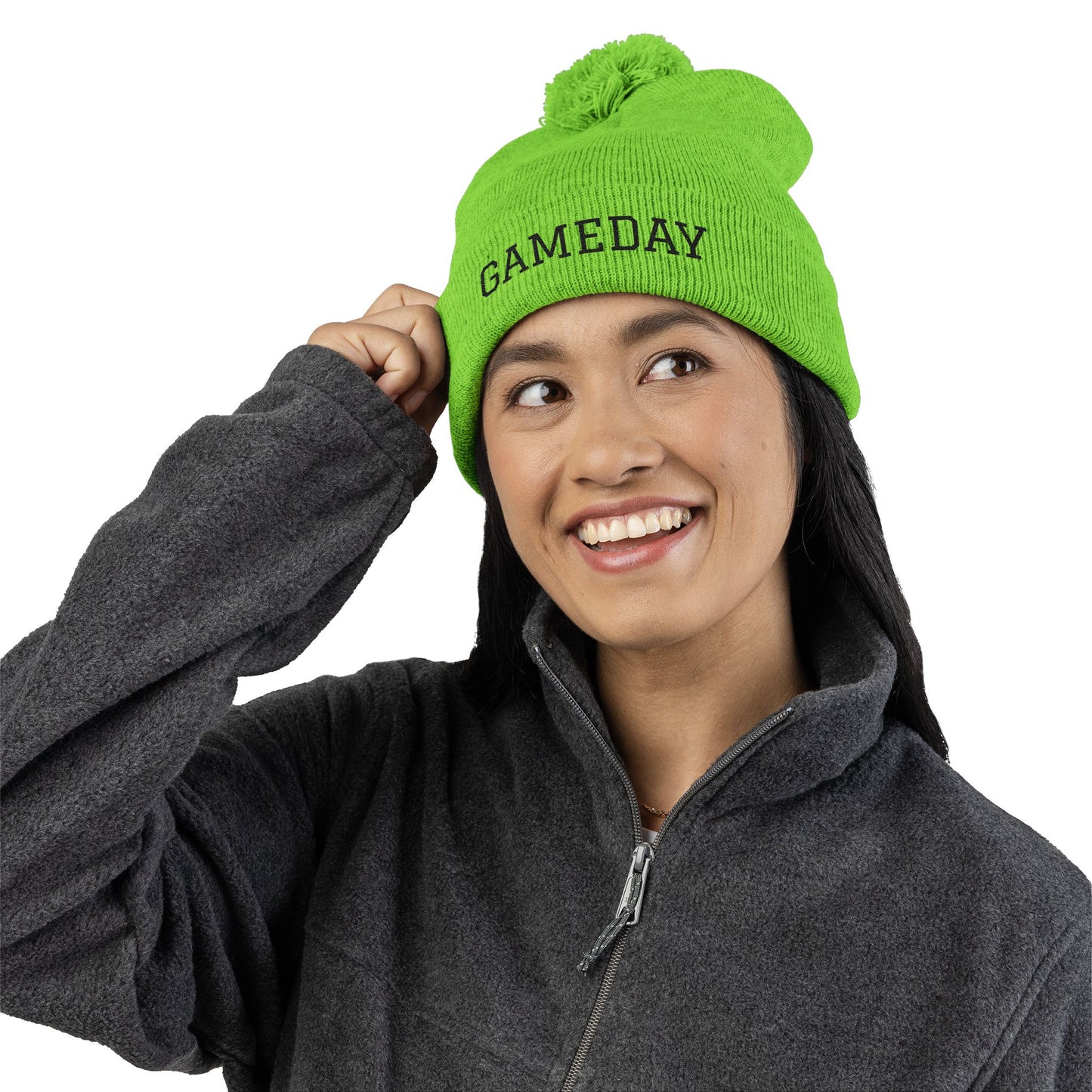 Gameday Pom-Pom Knit Cap - Cozy Beanie for Sports Enthusiasts, Perfect Gift for Winter, Tailgate, Outdoor Adventures, Casual Wear