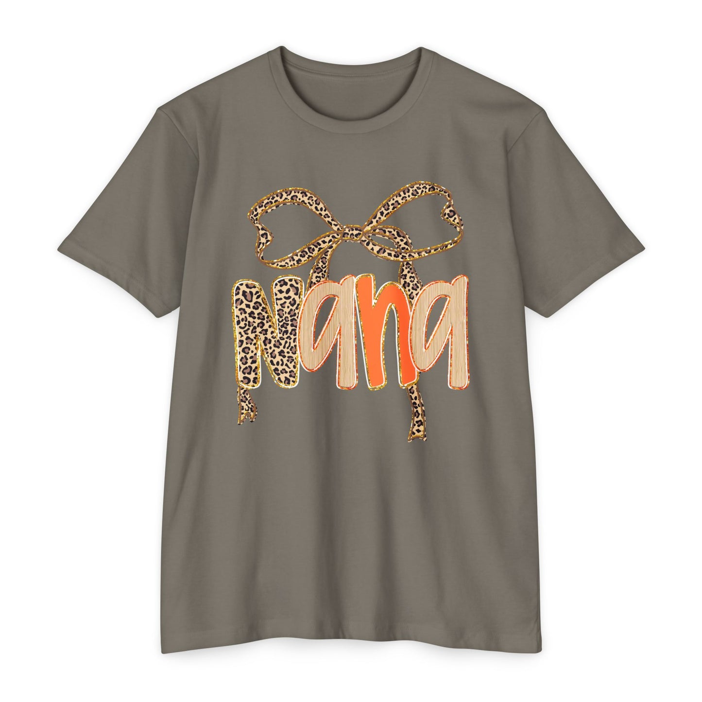 Leopard Bow Nana T-shirt, Unisex Graphic Tee for Grandmothers, Mother's Day Gift, Birthday Shirt, Cute Casual Wear