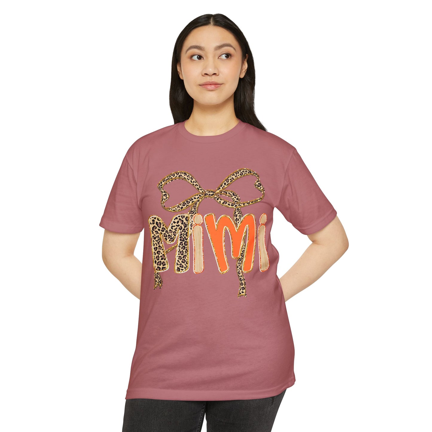 Mimi Leopard Print T-Shirt, Casual Tee Gift for Moms, Birthday Celebration, Animal Print Apparel, Trendy Women's Top