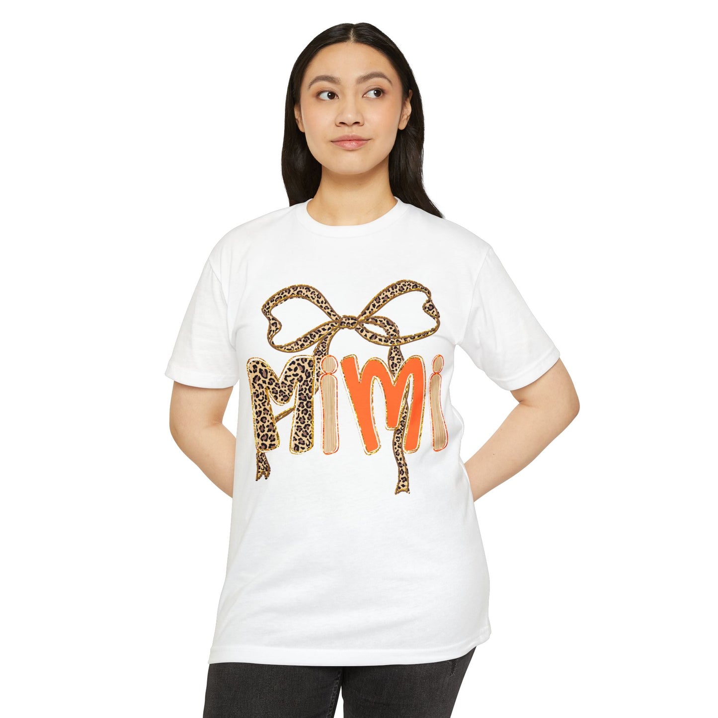 Mimi Leopard Print T-Shirt, Casual Tee Gift for Moms, Birthday Celebration, Animal Print Apparel, Trendy Women's Top