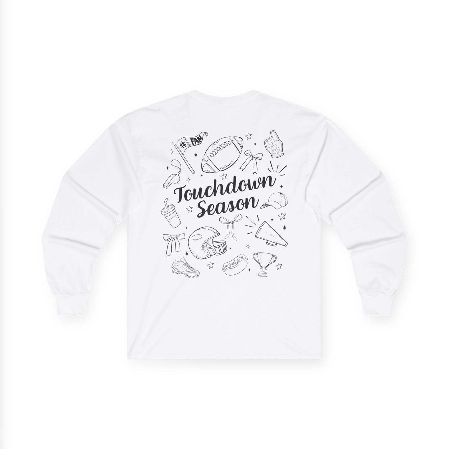 Touchdown Season Long Sleeve Tee | Unisex Cotton Shirt for Football Fans, Sports Gift, Game Day Apparel, Comfy Layering, Casual Style