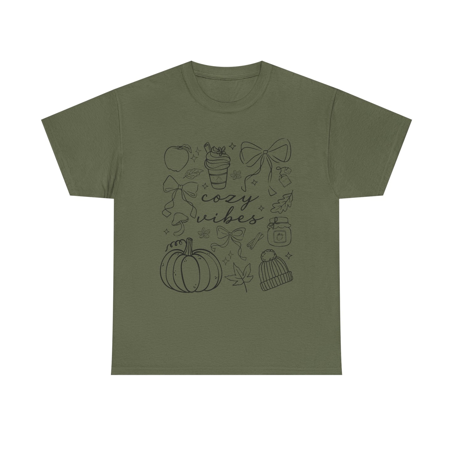 Cozy Vibes Unisex Cotton Tee, Fall Apparel, Gift for Friends, Halloween Top, Autumn Fashion