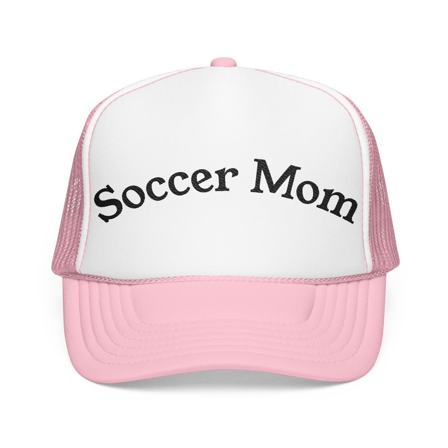 Soccer Mom Foam Trucker Hat, Embroidered Cap for Moms, Outdoor Sports Hat, Cute Gift for Mother's Day, Casual Style, Adjustable Hat