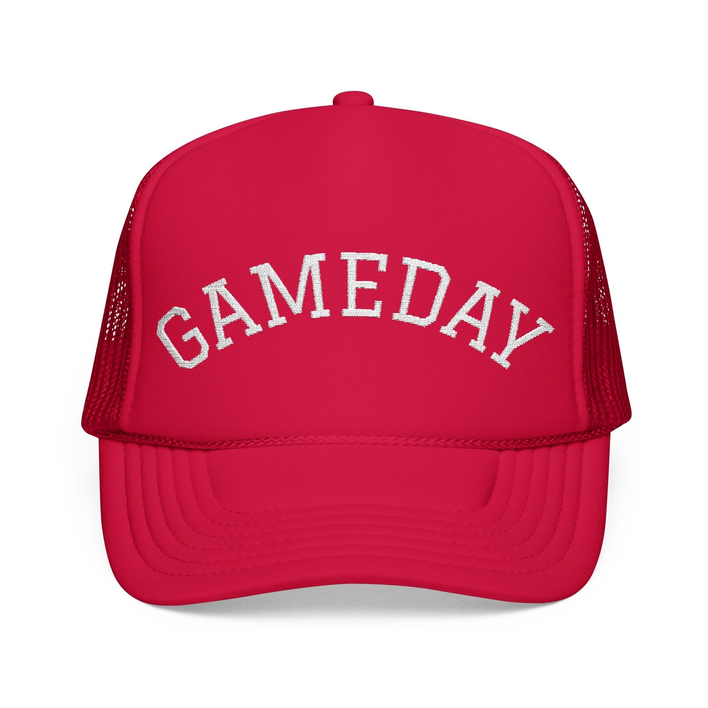 Gameday Embroidered Foam Trucker Hat, Casual Sports Hat, Outdoor Cap, Festival Headwear, Gift for Sports Fans, Summer Accessory