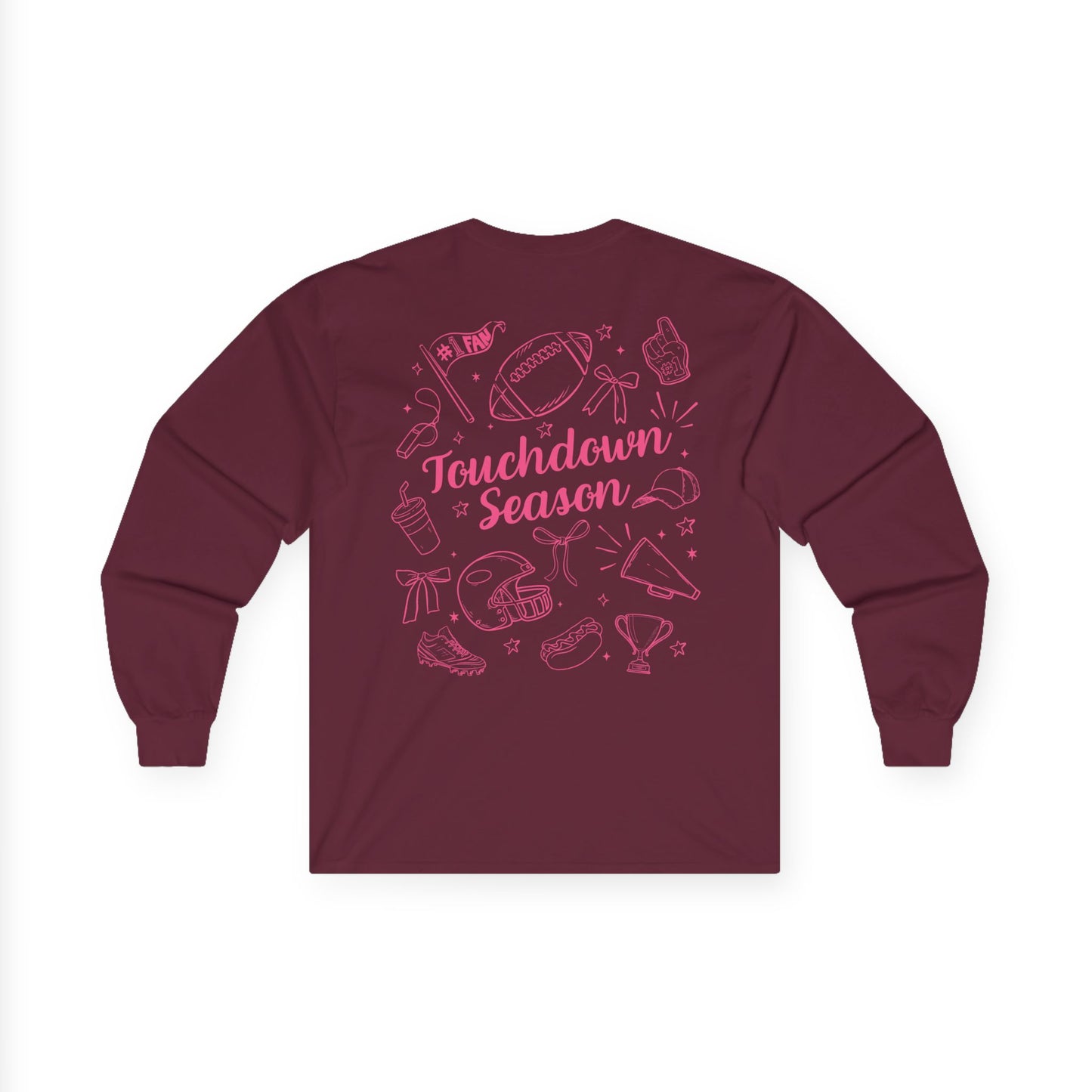 Touchdown Season Long Sleeve Tee, Football Shirt, Game Day Apparel, Sports Fan Gift, Unisex Long Sleeve Top