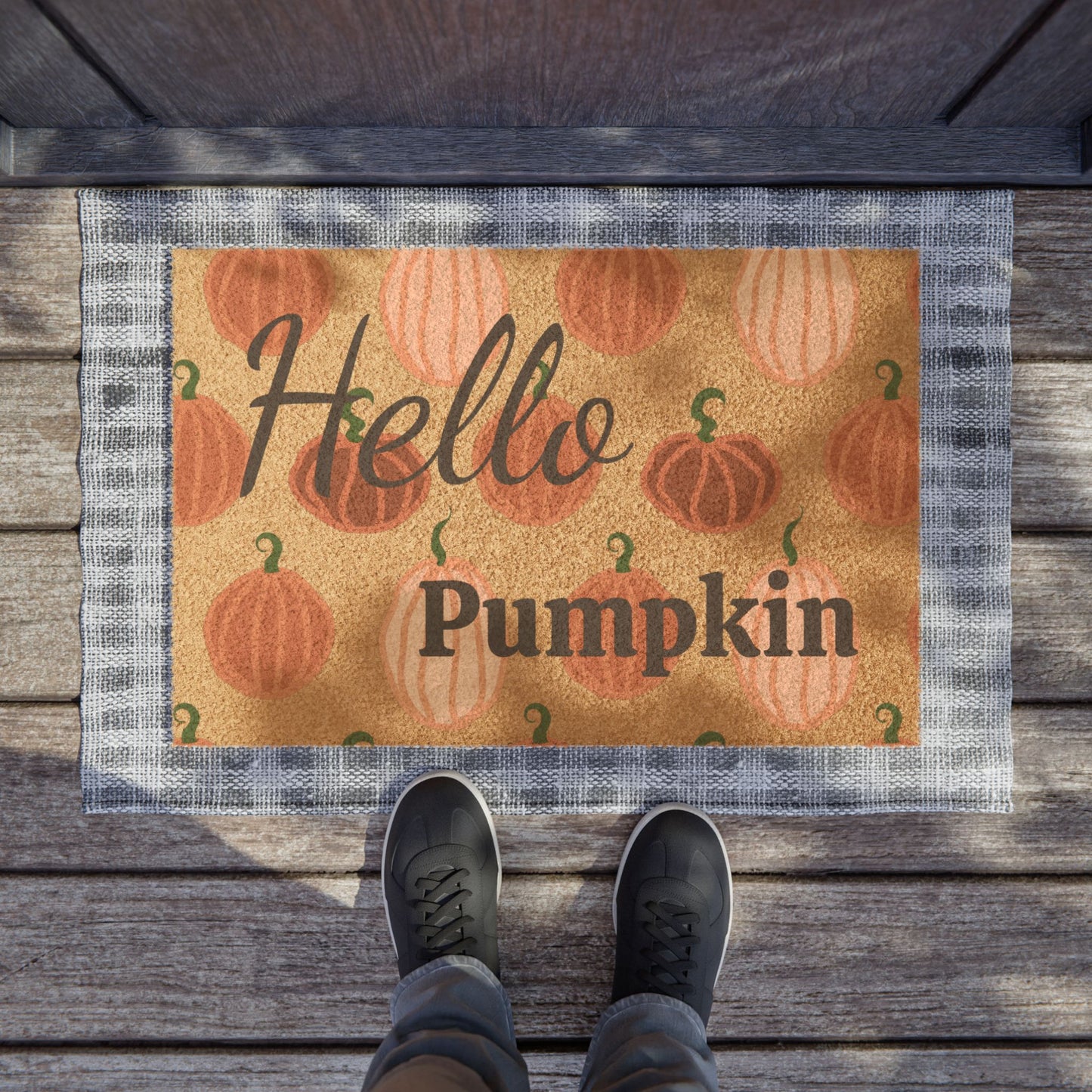 Autumn Pumpkin Doormat, Welcome Mat, Fall Decor, Seasonal Entrance Rug, Halloween Home Accent