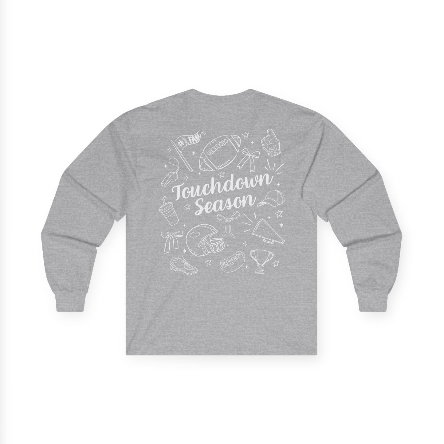 Touchdown Season Unisex Long Sleeve Tee, Football Fan Gear, Game Day Apparel, Holiday Gifts, Sports Lover Gift