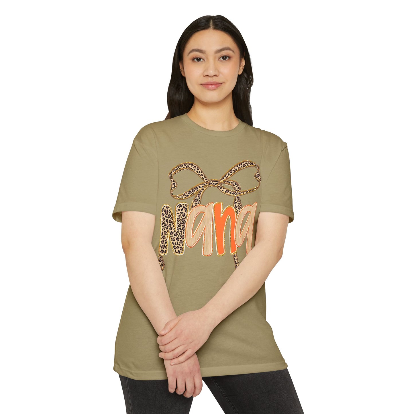 Leopard Bow Nana T-shirt, Unisex Graphic Tee for Grandmothers, Mother's Day Gift, Birthday Shirt, Cute Casual Wear