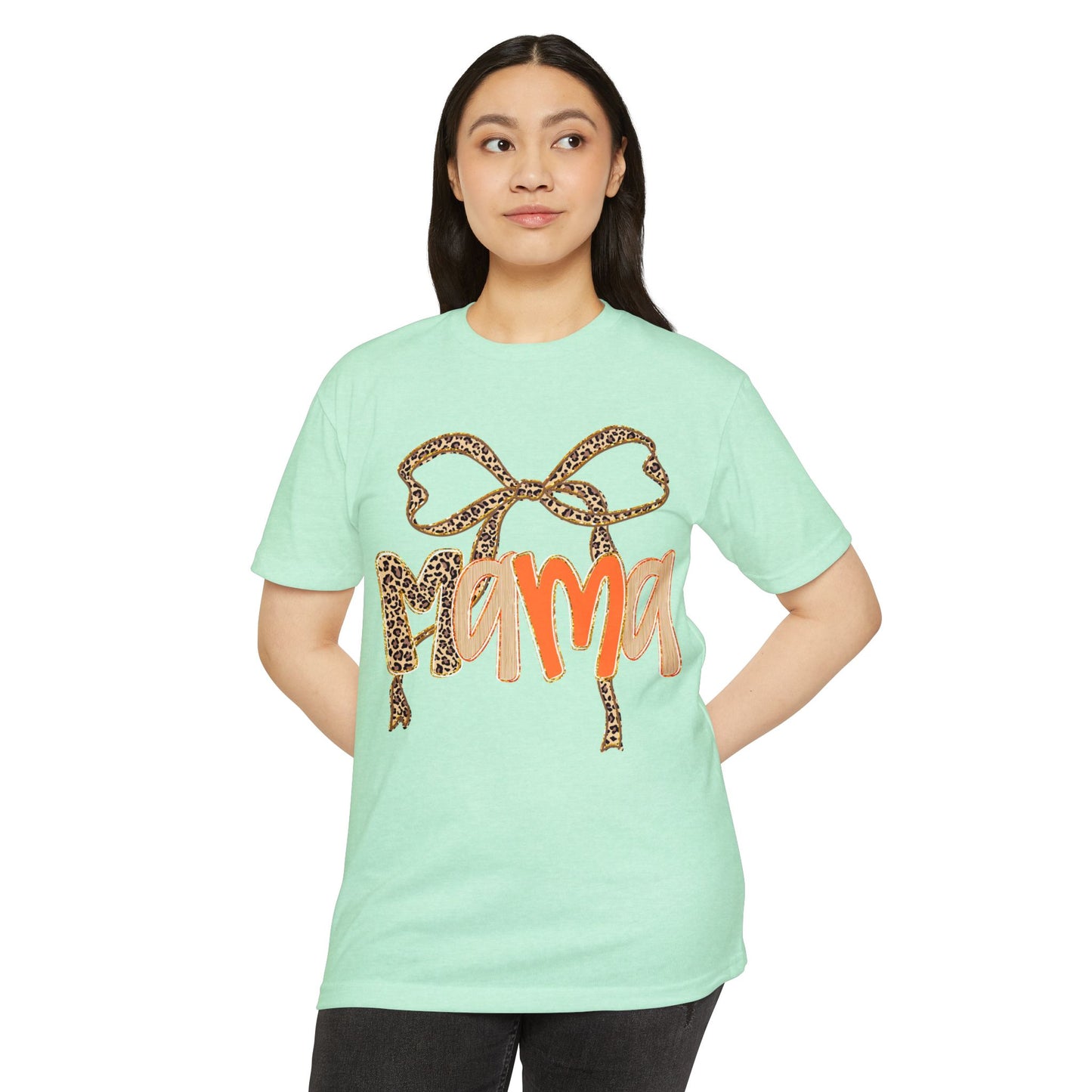 Mama Leopard Print T-Shirt | Unisex CVC Tee for Mother's Day, Birthdays, Family Gatherings, Gifts, Casual Wear