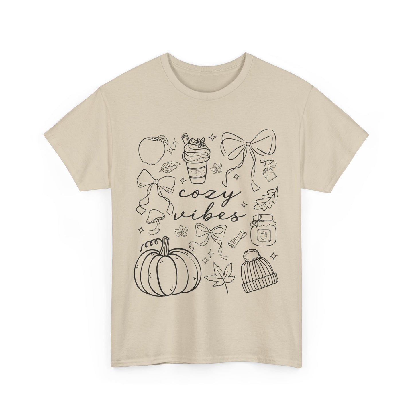 Cozy Vibes Unisex Cotton Tee, Fall Apparel, Gift for Friends, Halloween Top, Autumn Fashion