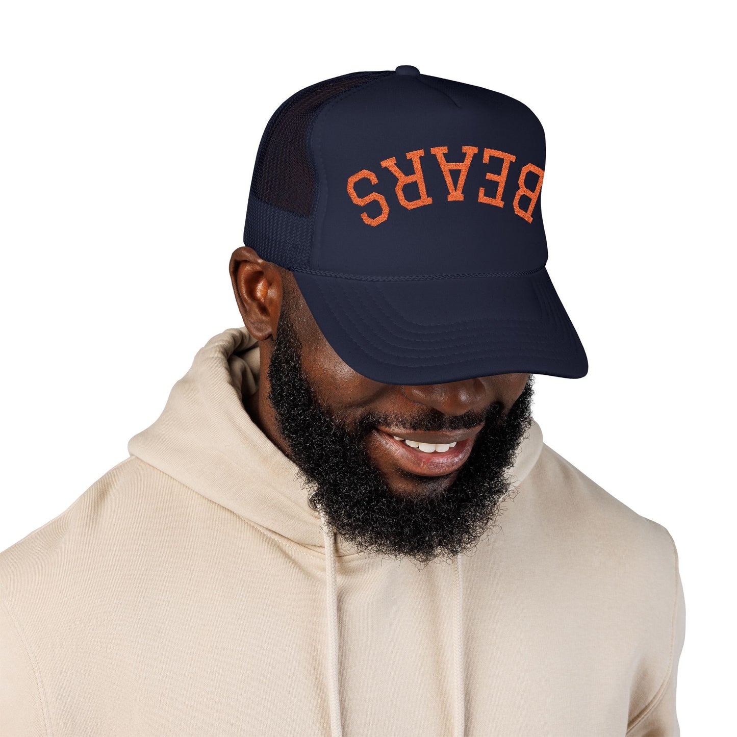 chicago bears Embroidered Foam Trucker Hat, Vintage Baseball Cap, Outdoor Hat, Casual Wear, Gift for Him, Custom Hat