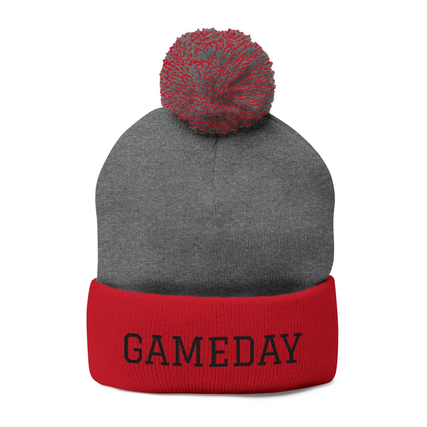 Gameday Pom-Pom Knit Cap - Cozy Beanie for Sports Enthusiasts, Perfect Gift for Winter, Tailgate, Outdoor Adventures, Casual Wear