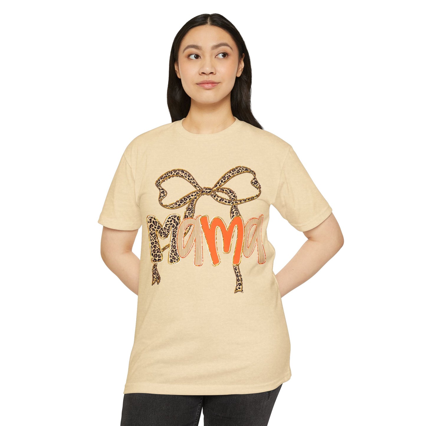 Mama Leopard Print T-Shirt | Unisex CVC Tee for Mother's Day, Birthdays, Family Gatherings, Gifts, Casual Wear