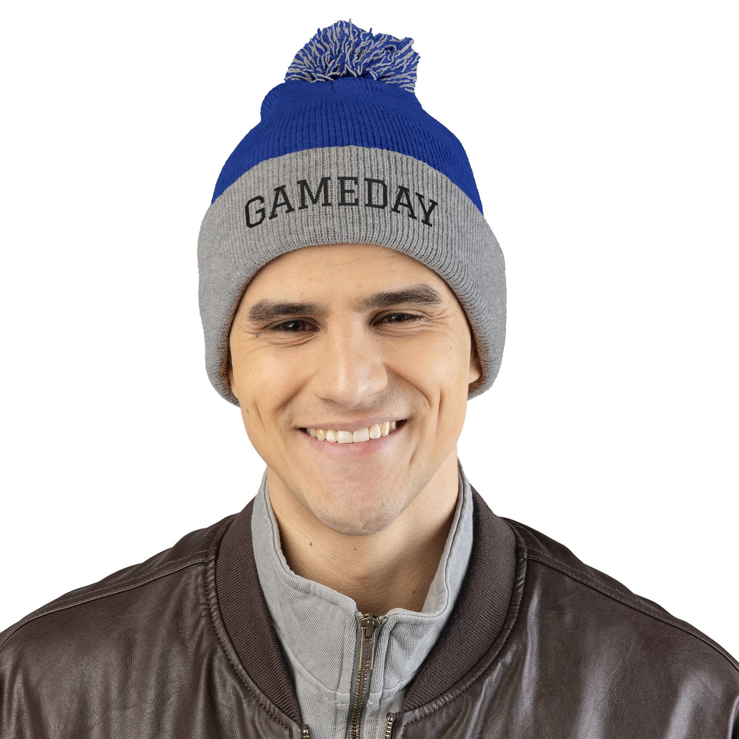 Gameday Pom-Pom Knit Cap - Cozy Beanie for Sports Enthusiasts, Perfect Gift for Winter, Tailgate, Outdoor Adventures, Casual Wear