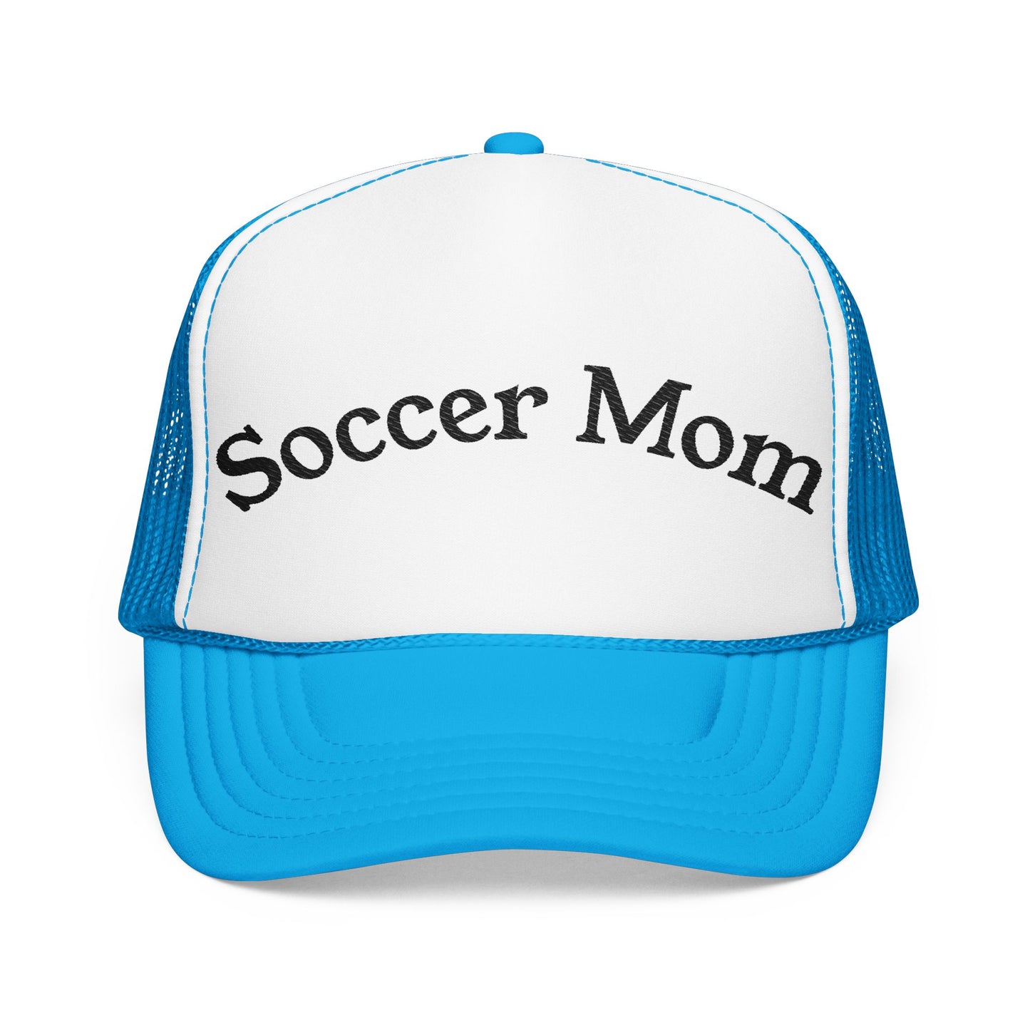 Soccer Mom Foam Trucker Hat, Embroidered Cap for Moms, Outdoor Sports Hat, Cute Gift for Mother's Day, Casual Style, Adjustable Hat