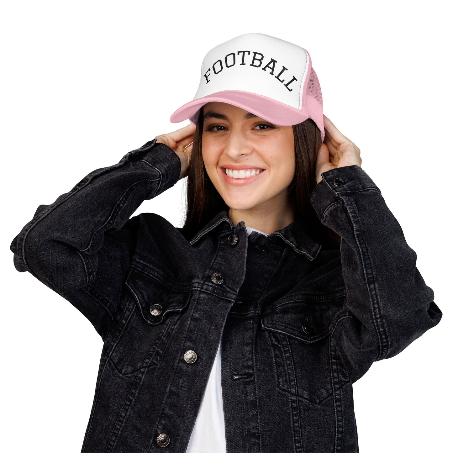 Football Embroidered Foam Trucker Hat | Sports Cap, Gift for Athletes, Summer Hat, Outdoor Activities, Fan Gear