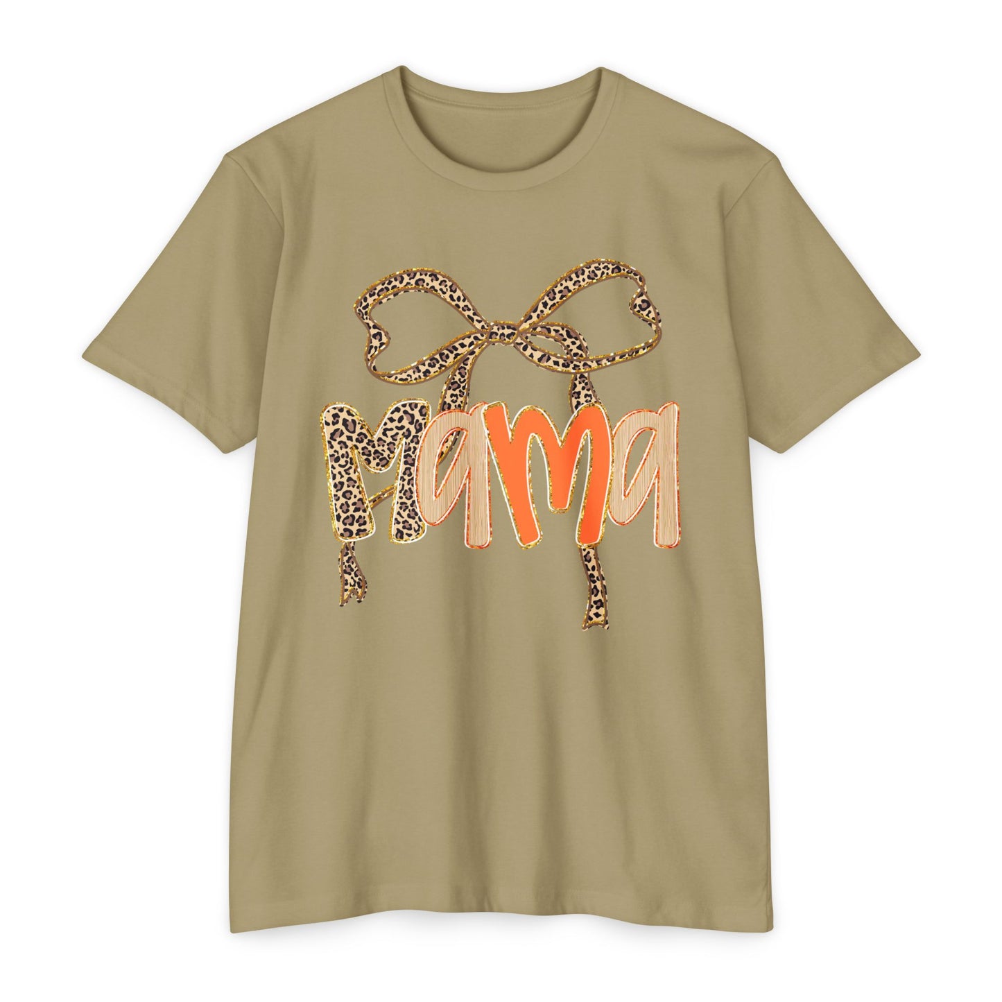 Mama Leopard Print T-Shirt | Unisex CVC Tee for Mother's Day, Birthdays, Family Gatherings, Gifts, Casual Wear
