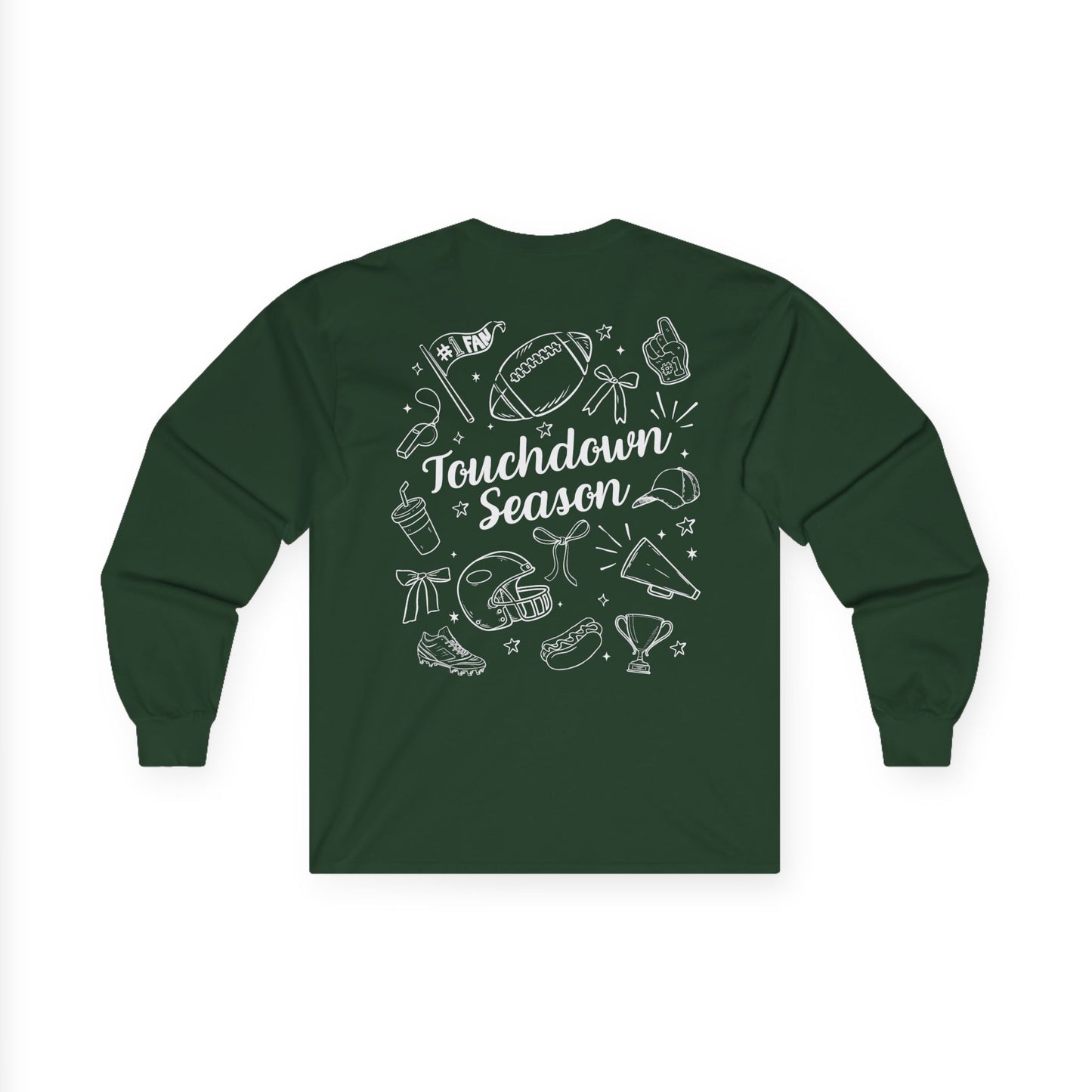 Touchdown Season Unisex Long Sleeve Tee, Football Fan Gear, Game Day Apparel, Holiday Gifts, Sports Lover Gift