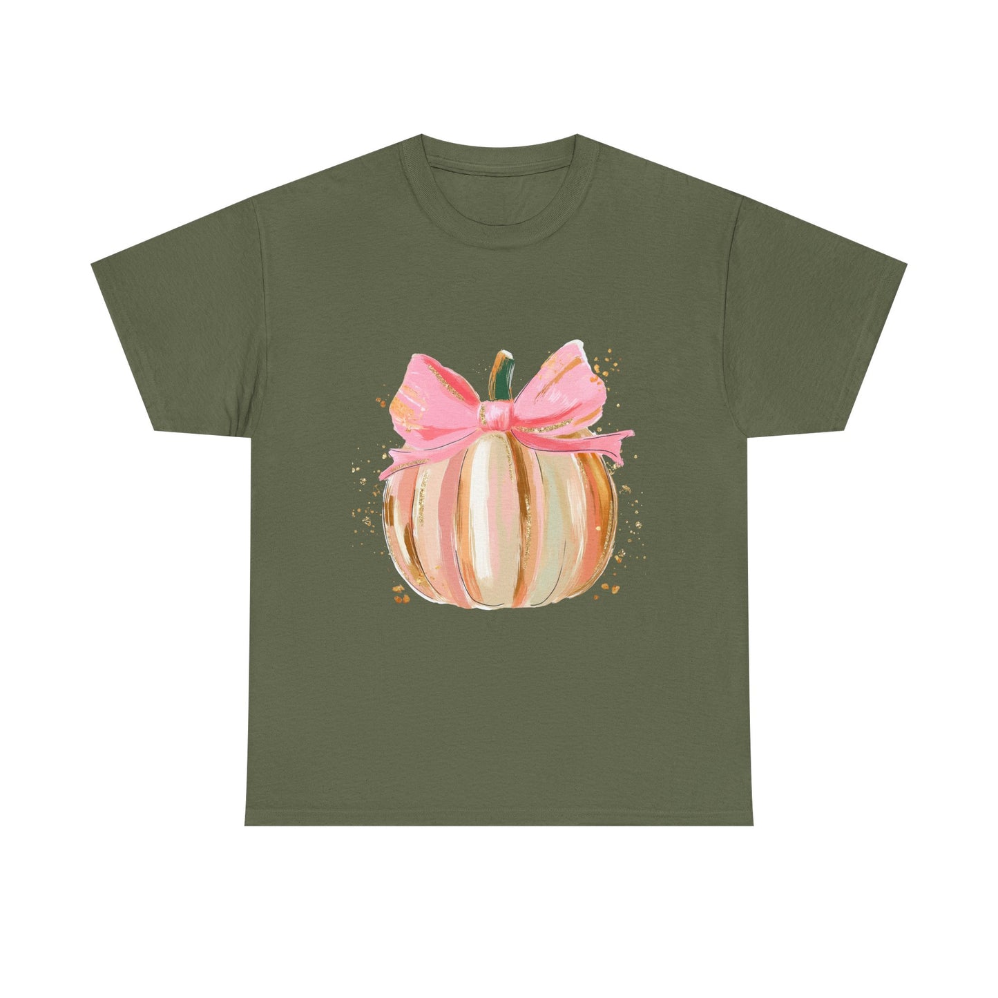 Pumpkin Bow Unisex Cotton Tee, Cute Fall T-Shirt, Harvest Apparel, Halloween Shirt, Thanksgiving Outfit, Seasonal Gift