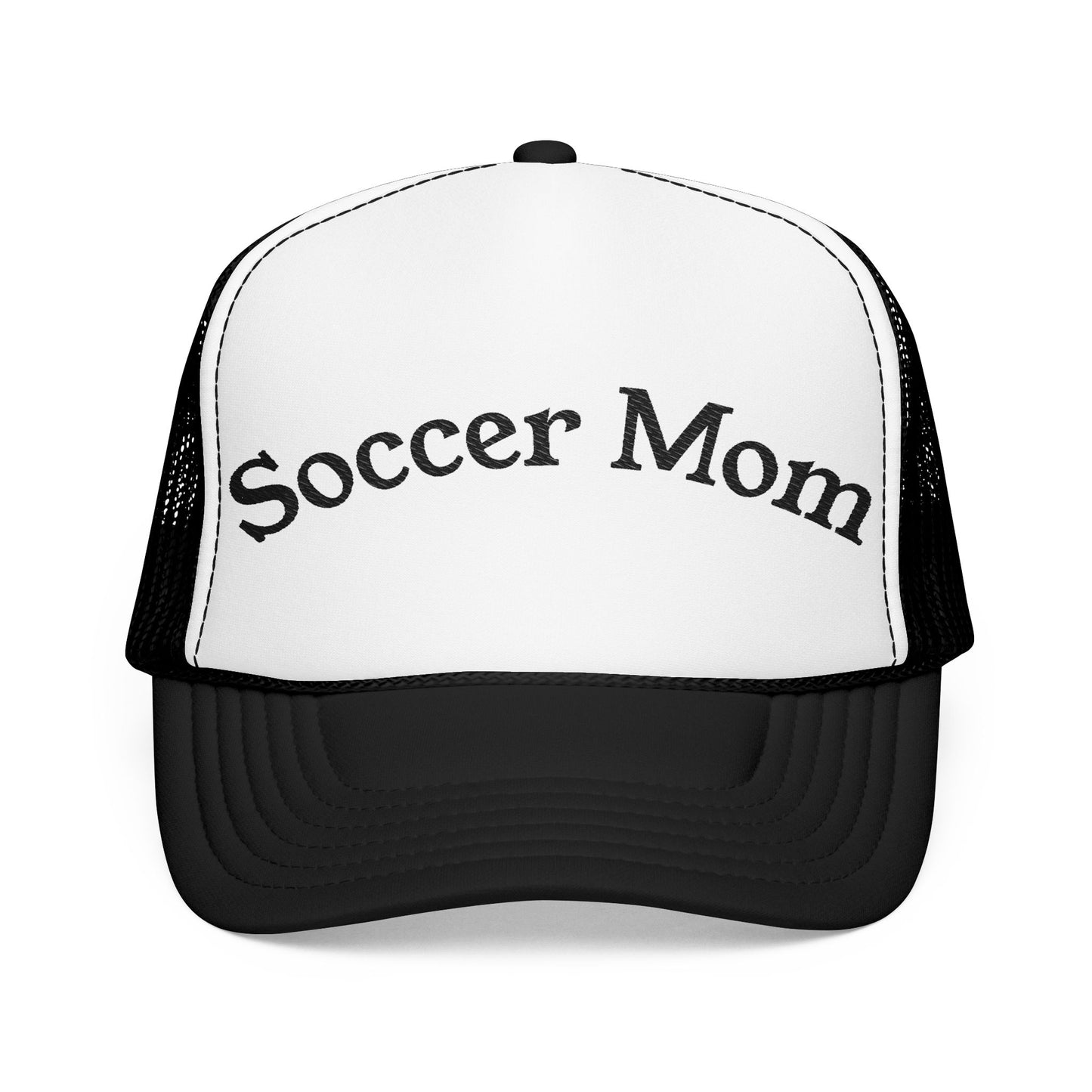 Soccer Mom Foam Trucker Hat, Embroidered Cap for Moms, Outdoor Sports Hat, Cute Gift for Mother's Day, Casual Style, Adjustable Hat