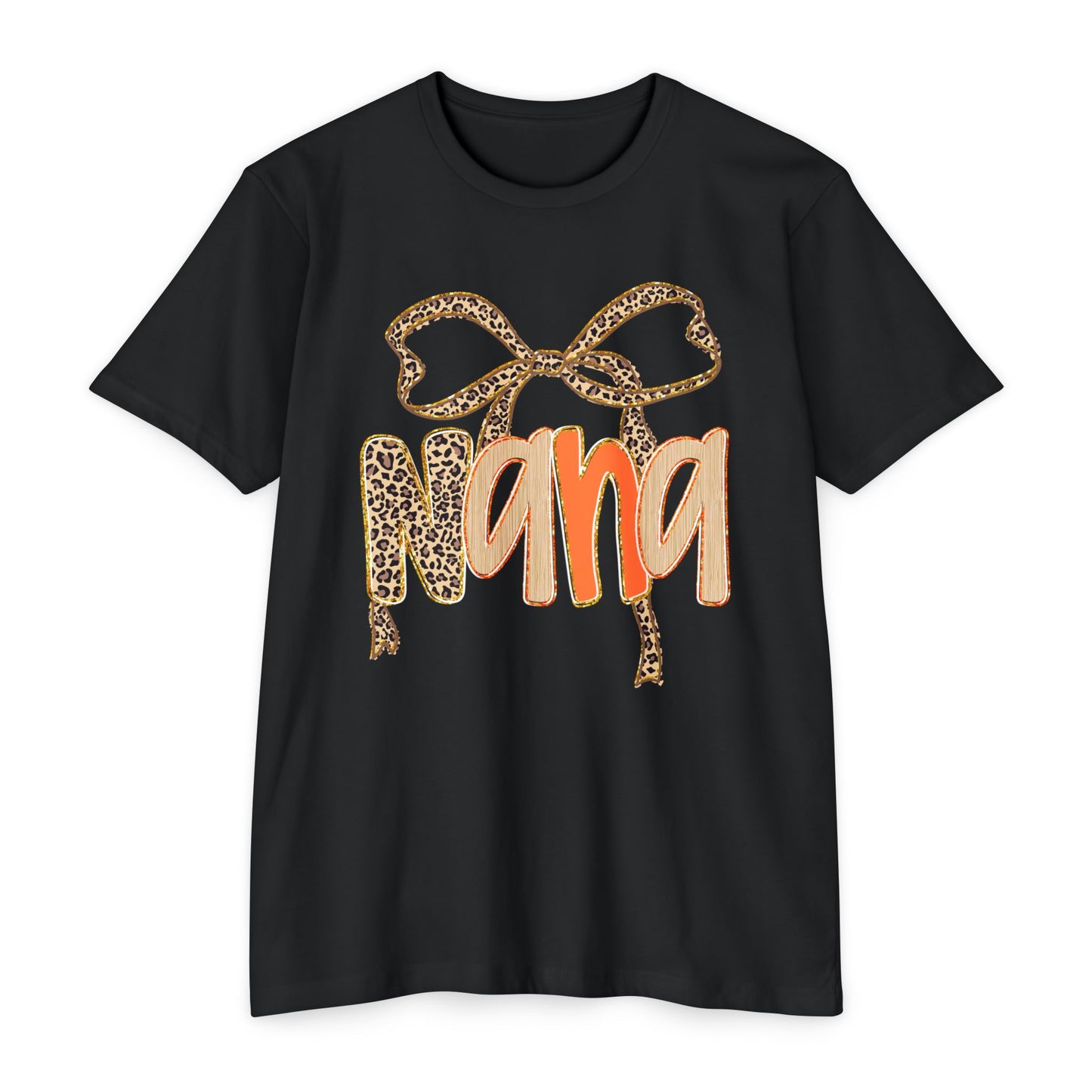 Leopard Bow Nana T-shirt, Unisex Graphic Tee for Grandmothers, Mother's Day Gift, Birthday Shirt, Cute Casual Wear