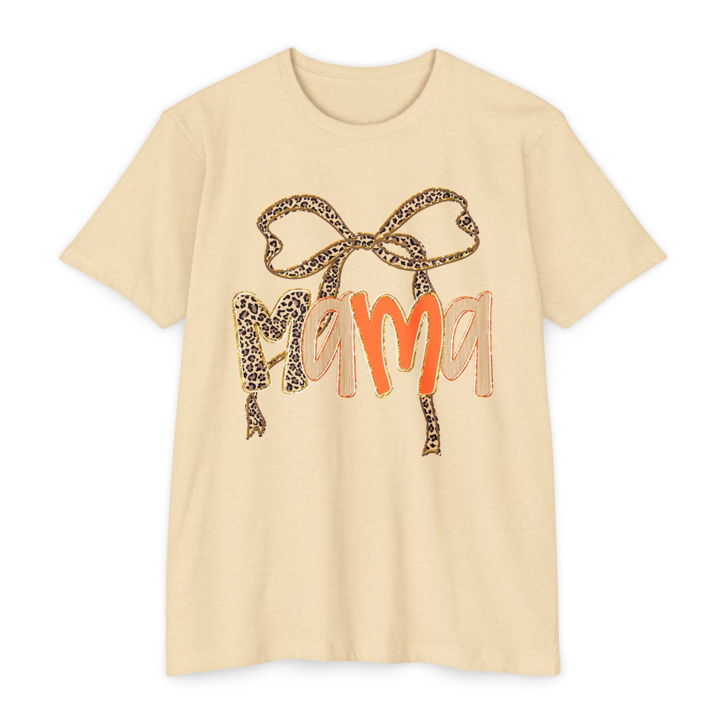 Mama Leopard Print T-Shirt | Unisex CVC Tee for Mother's Day, Birthdays, Family Gatherings, Gifts, Casual Wear