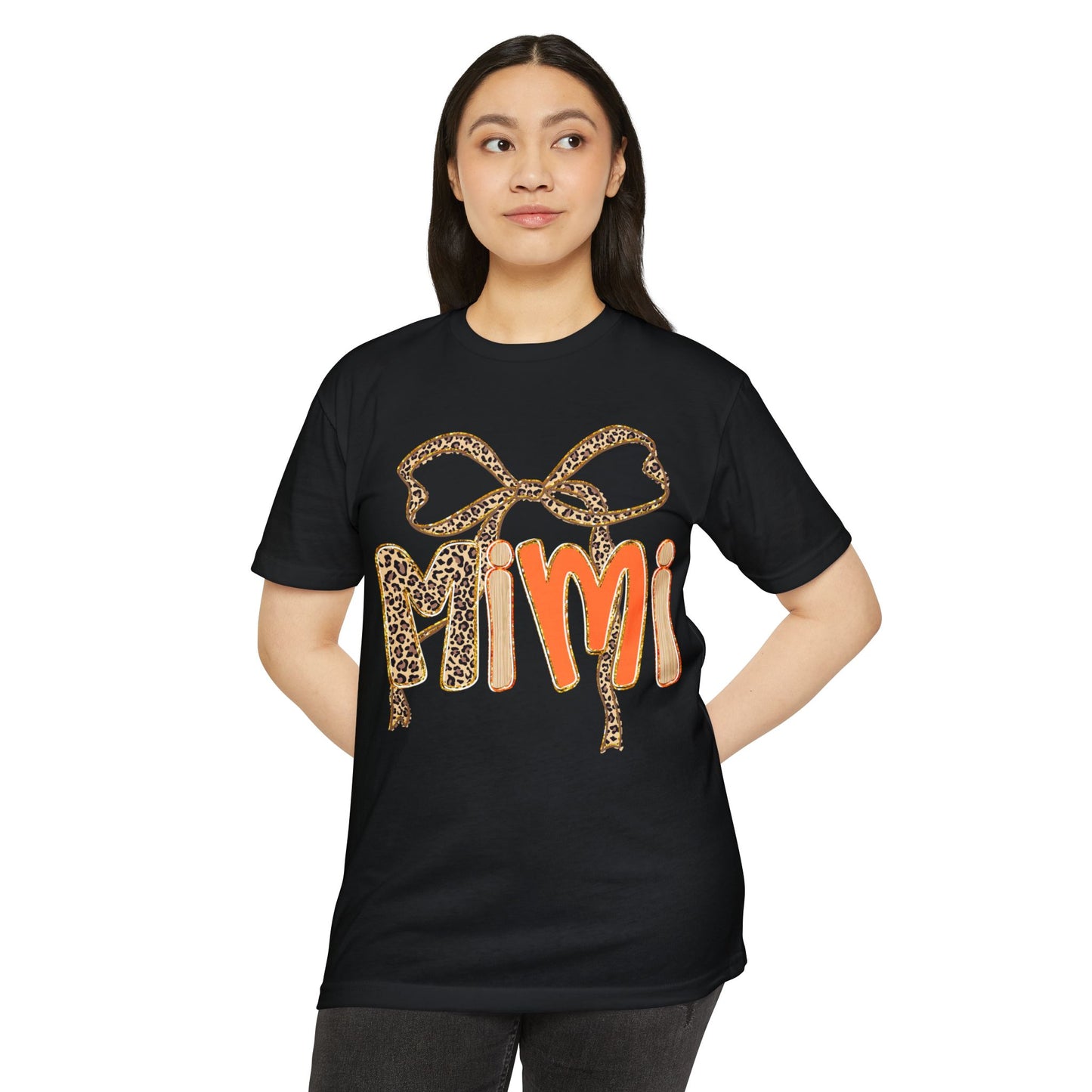 Mimi Leopard Print T-Shirt, Casual Tee Gift for Moms, Birthday Celebration, Animal Print Apparel, Trendy Women's Top