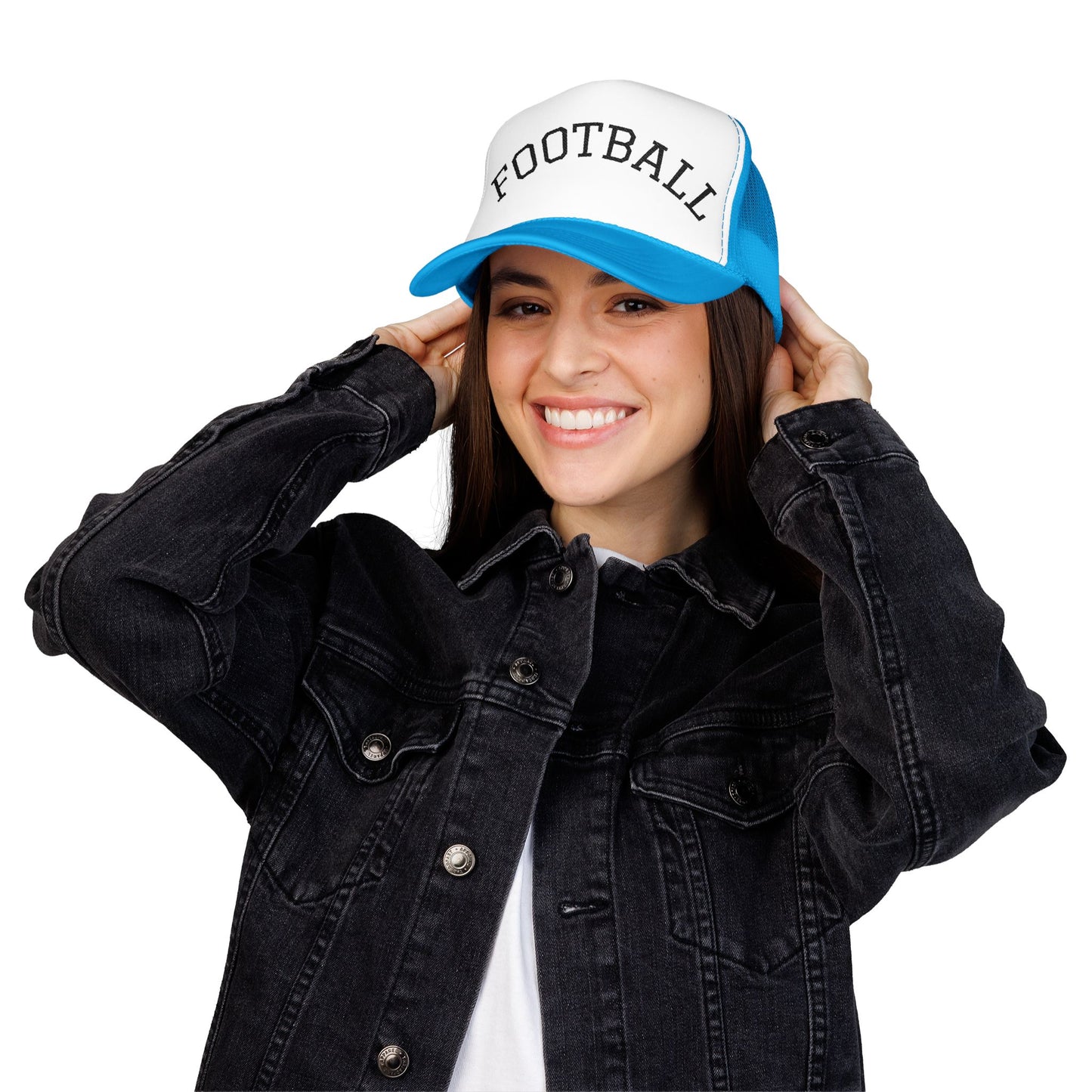 Football Embroidered Foam Trucker Hat | Sports Cap, Gift for Athletes, Summer Hat, Outdoor Activities, Fan Gear