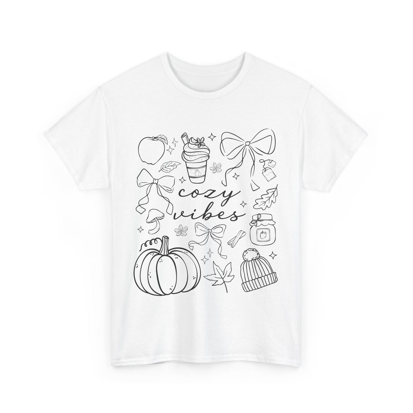 Cozy Vibes Unisex Cotton Tee, Fall Apparel, Gift for Friends, Halloween Top, Autumn Fashion