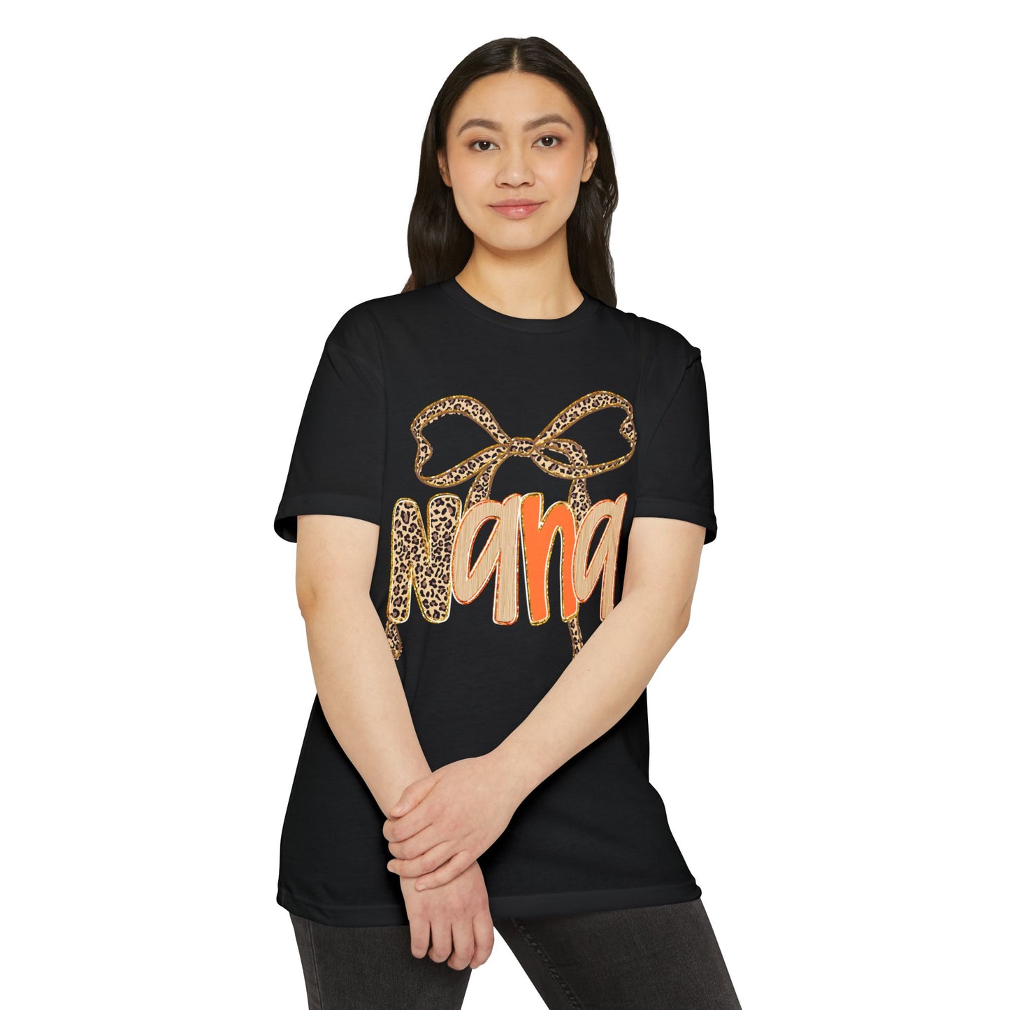 Leopard Bow Nana T-shirt, Unisex Graphic Tee for Grandmothers, Mother's Day Gift, Birthday Shirt, Cute Casual Wear