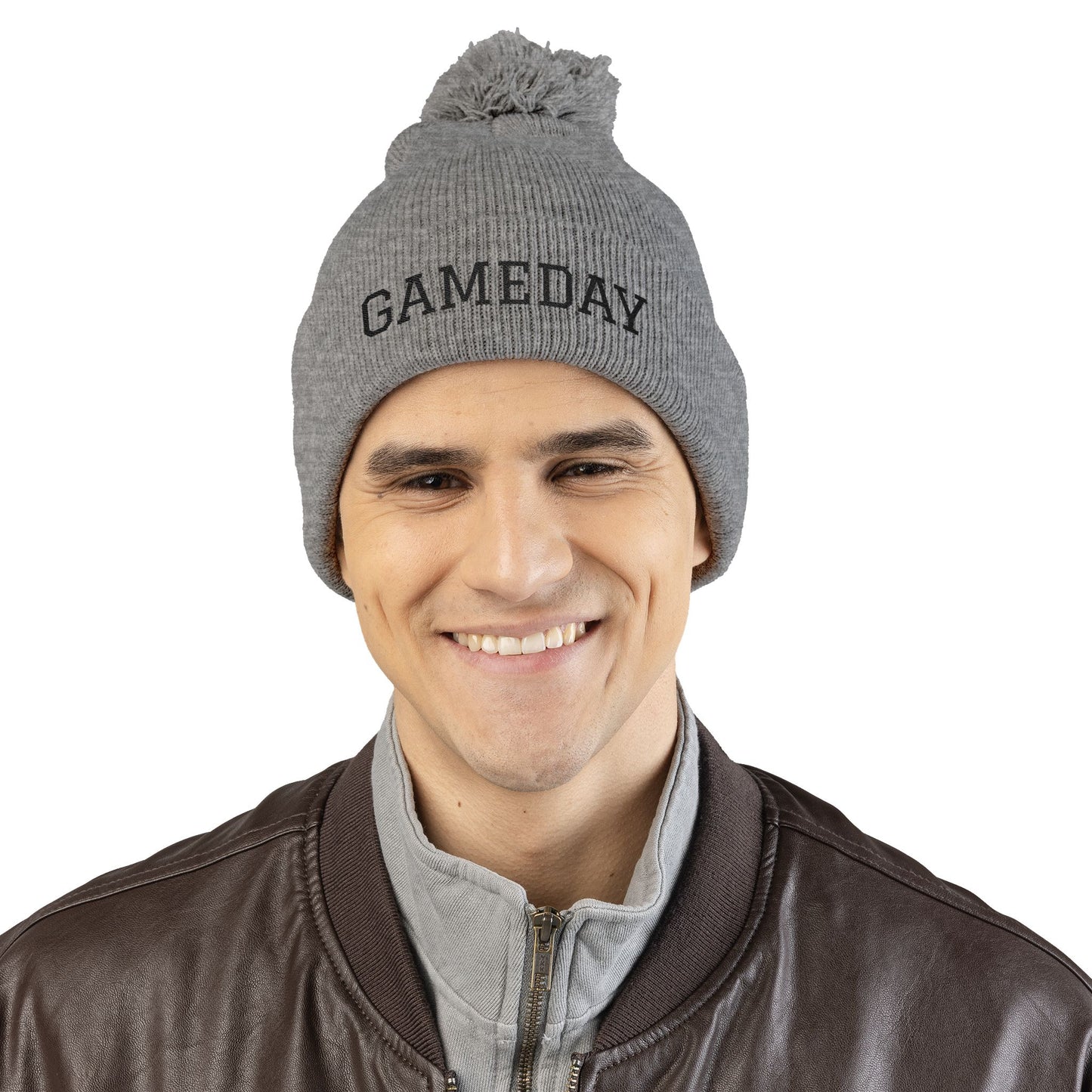 Gameday Pom-Pom Knit Cap - Cozy Beanie for Sports Enthusiasts, Perfect Gift for Winter, Tailgate, Outdoor Adventures, Casual Wear