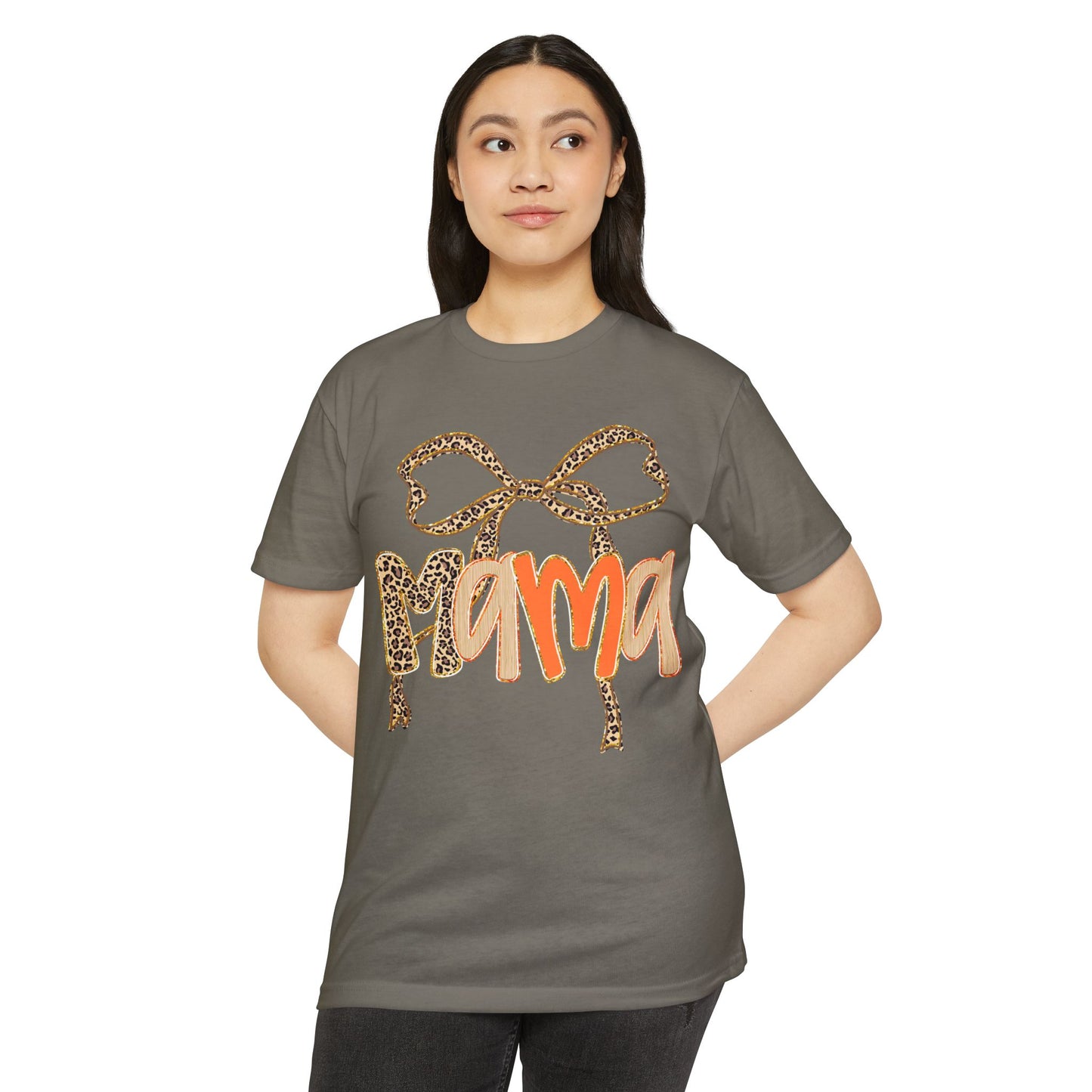 Mama Leopard Print T-Shirt | Unisex CVC Tee for Mother's Day, Birthdays, Family Gatherings, Gifts, Casual Wear